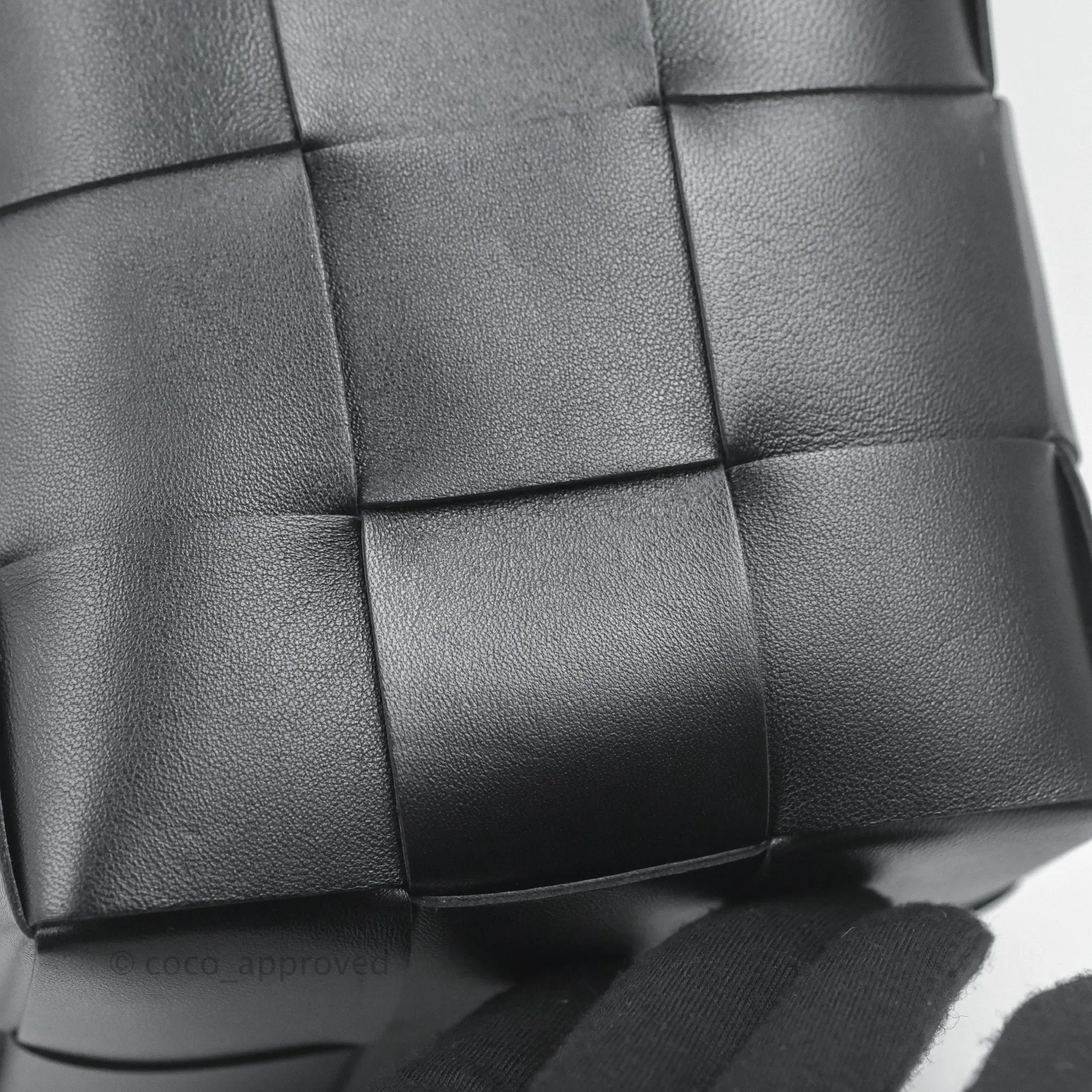 Bottega Veneta Small Cassette Bucket Bag Black Lambskin