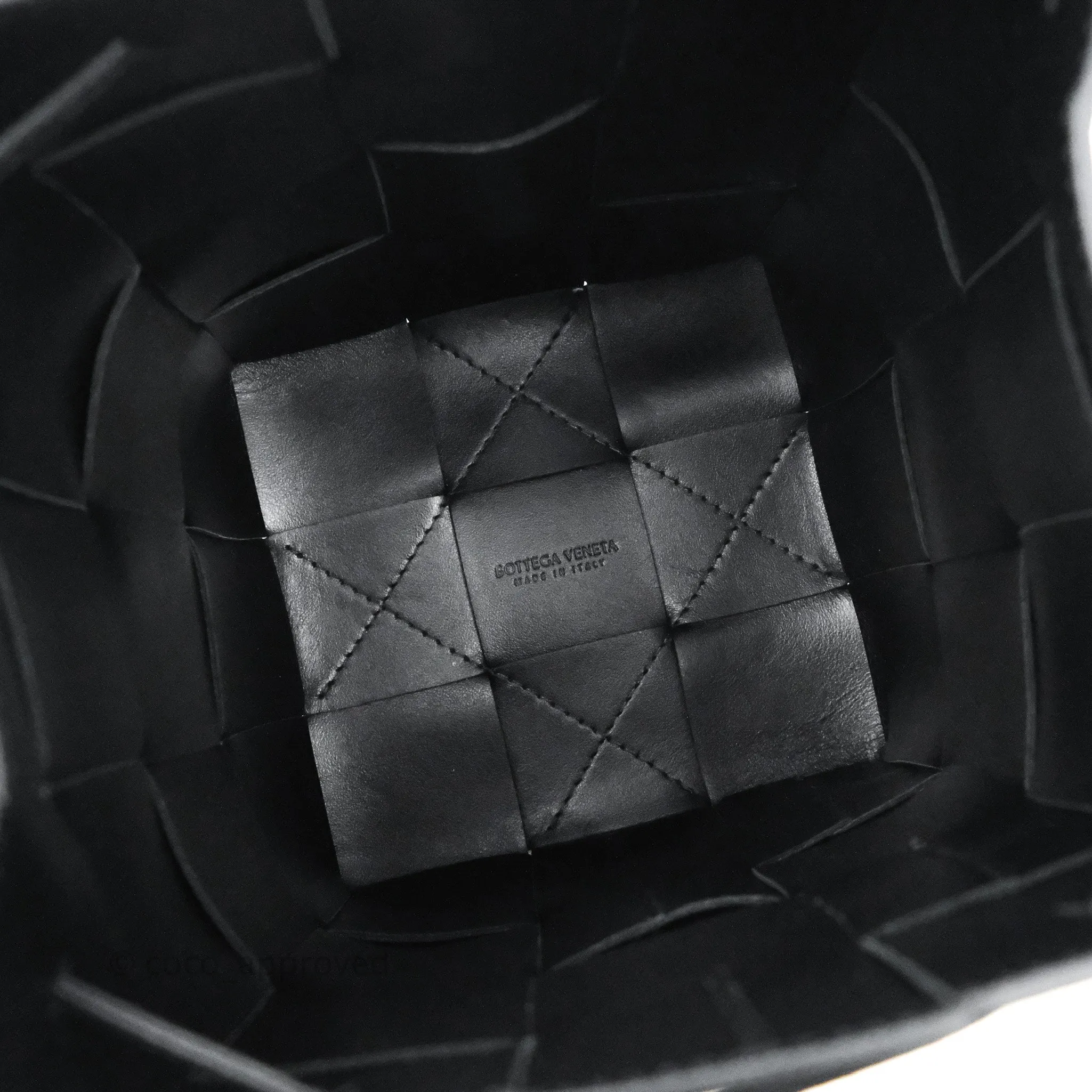Bottega Veneta Small Cassette Bucket Bag Black Lambskin