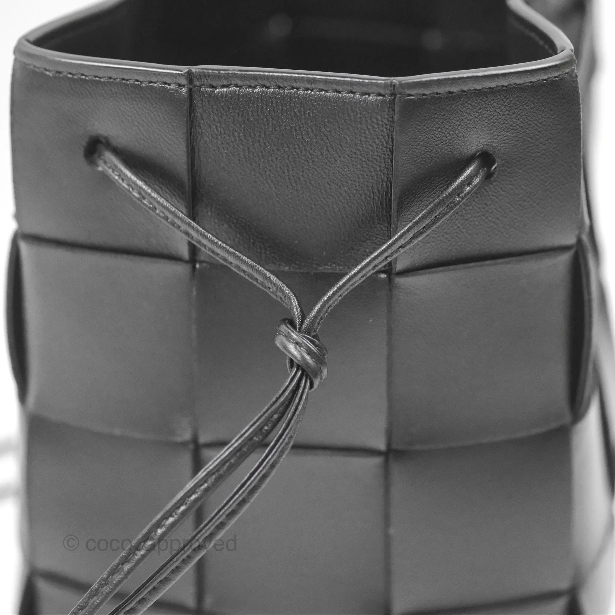Bottega Veneta Small Cassette Bucket Bag Black Lambskin