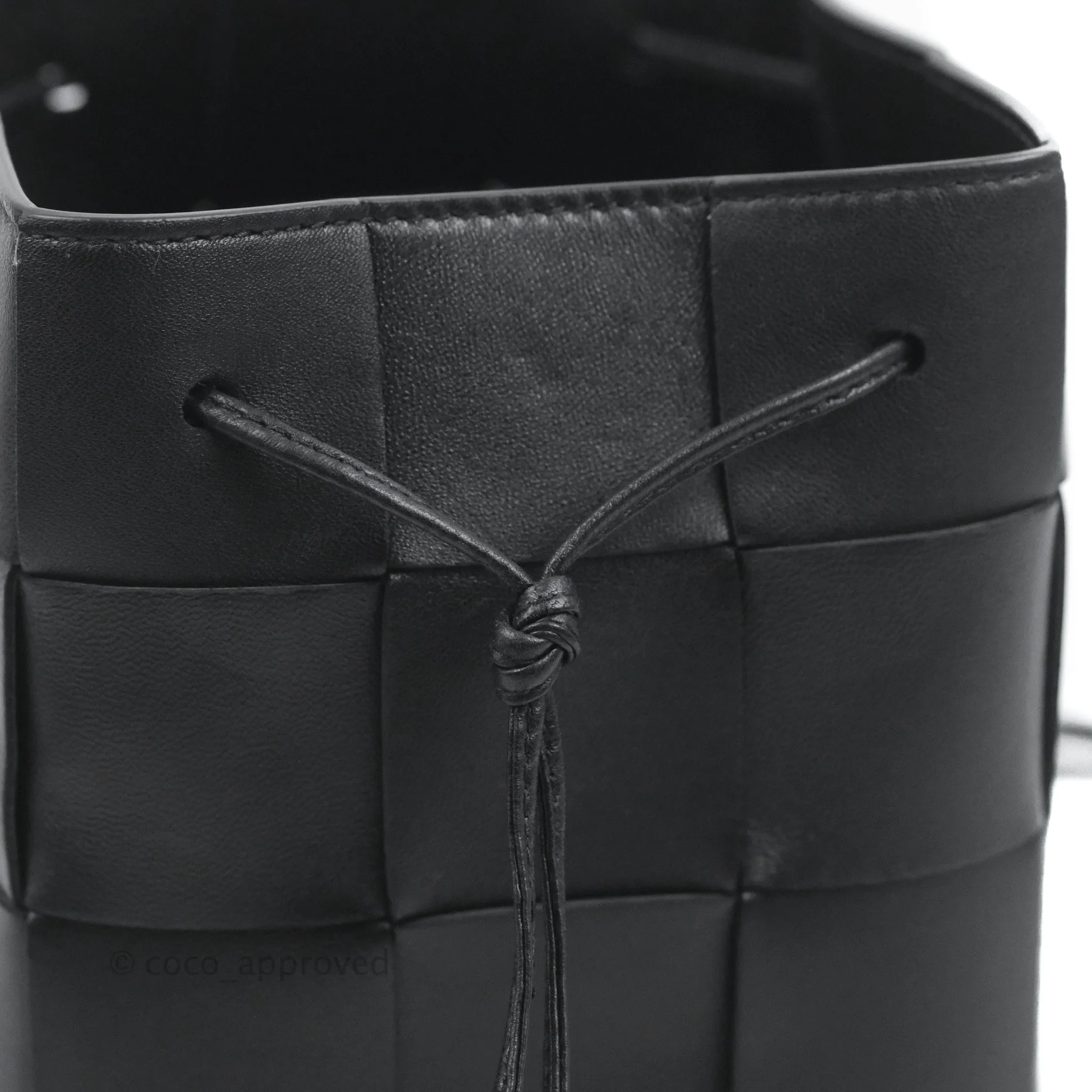 Bottega Veneta Small Cassette Bucket Bag Black Lambskin