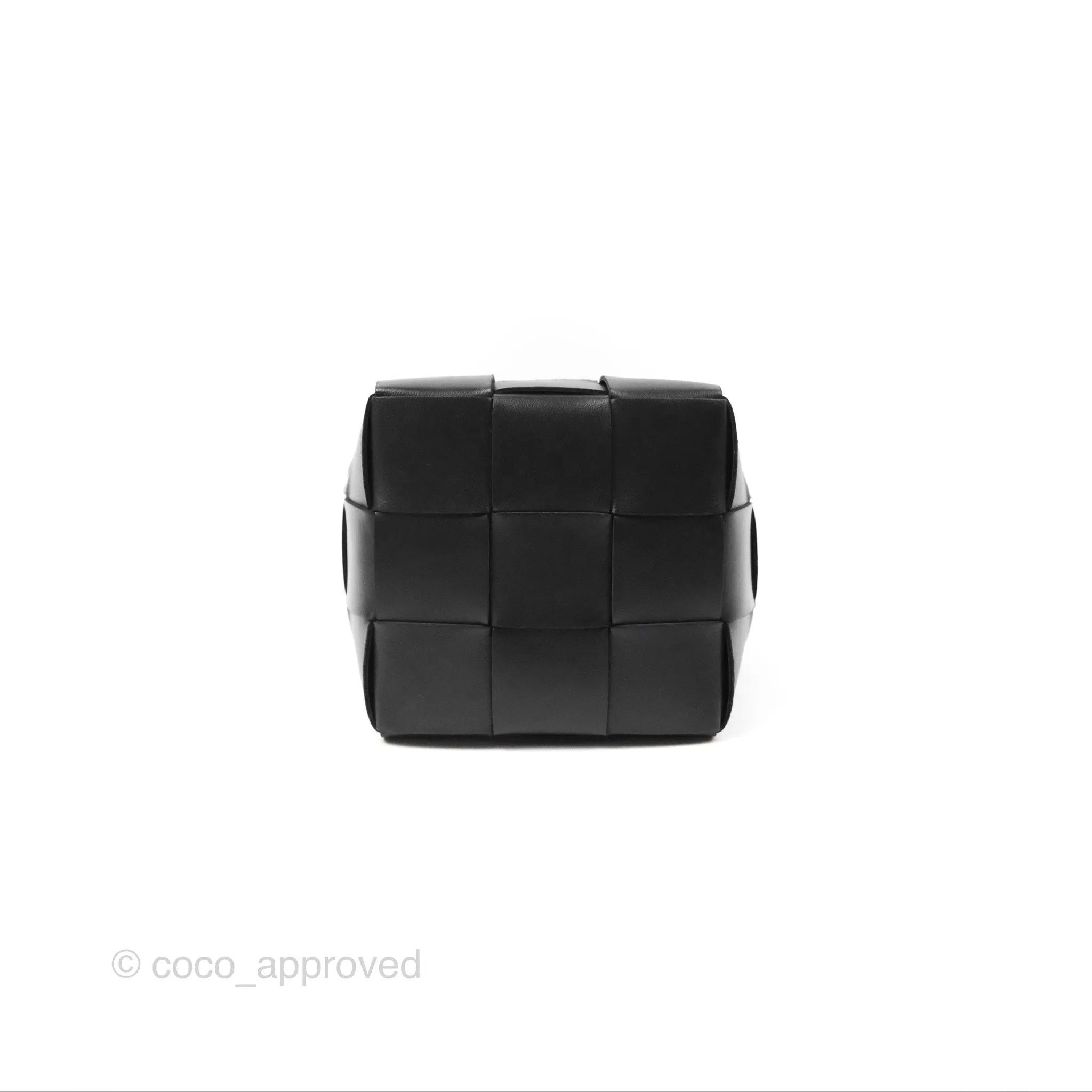 Bottega Veneta Small Cassette Bucket Bag Black Lambskin