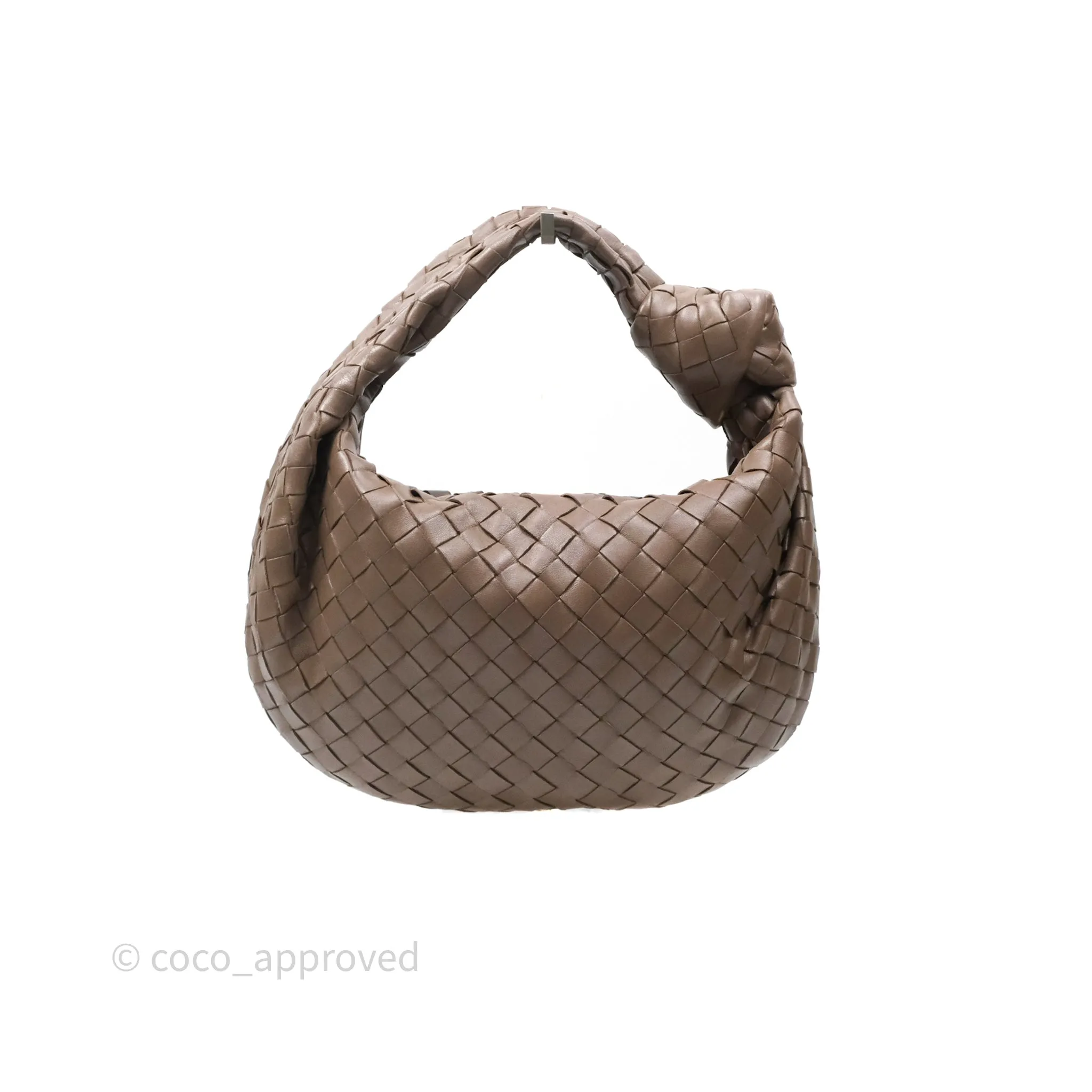 Bottega Veneta Small Jodie Bag Intrecciato Brown Lambskin Gold Hardware