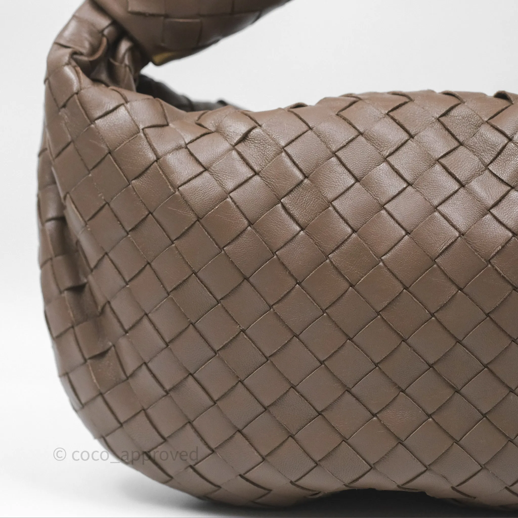 Bottega Veneta Small Jodie Bag Intrecciato Brown Lambskin Gold Hardware