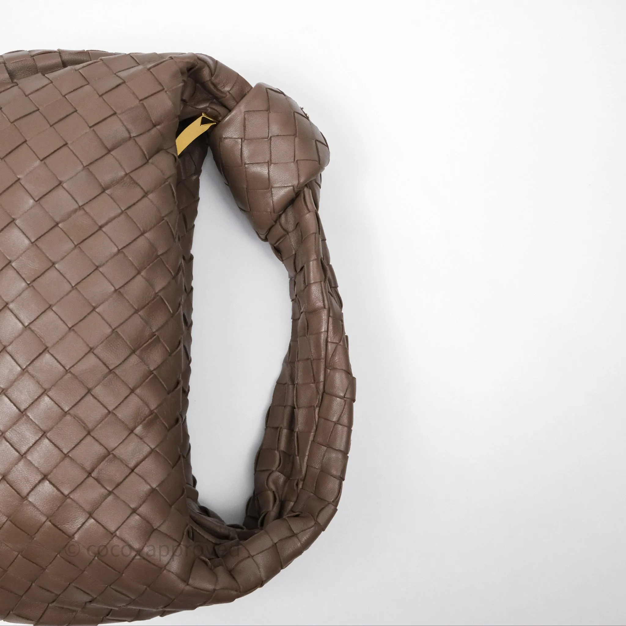 Bottega Veneta Small Jodie Bag Intrecciato Brown Lambskin Gold Hardware
