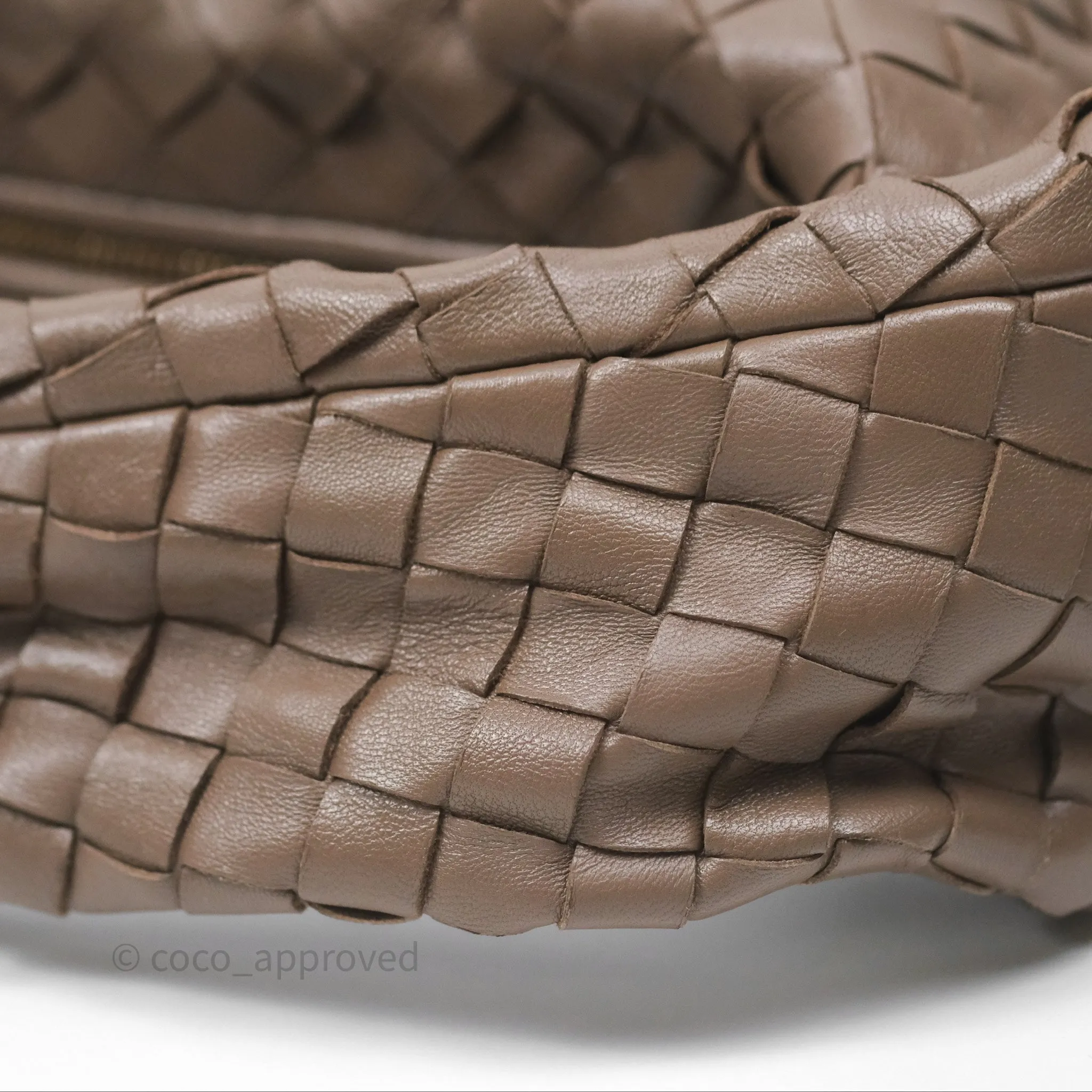 Bottega Veneta Small Jodie Bag Intrecciato Brown Lambskin Gold Hardware