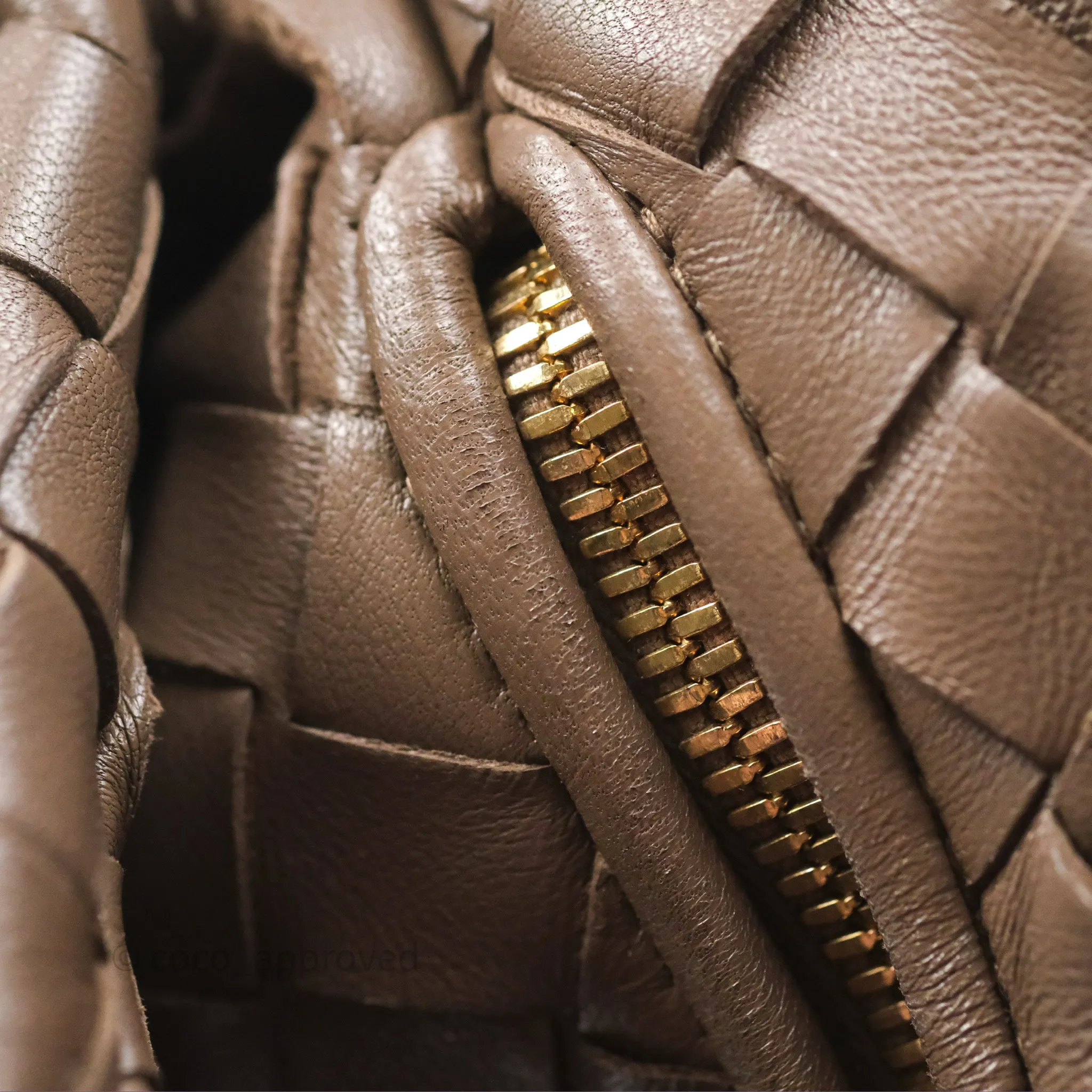 Bottega Veneta Small Jodie Bag Intrecciato Brown Lambskin Gold Hardware