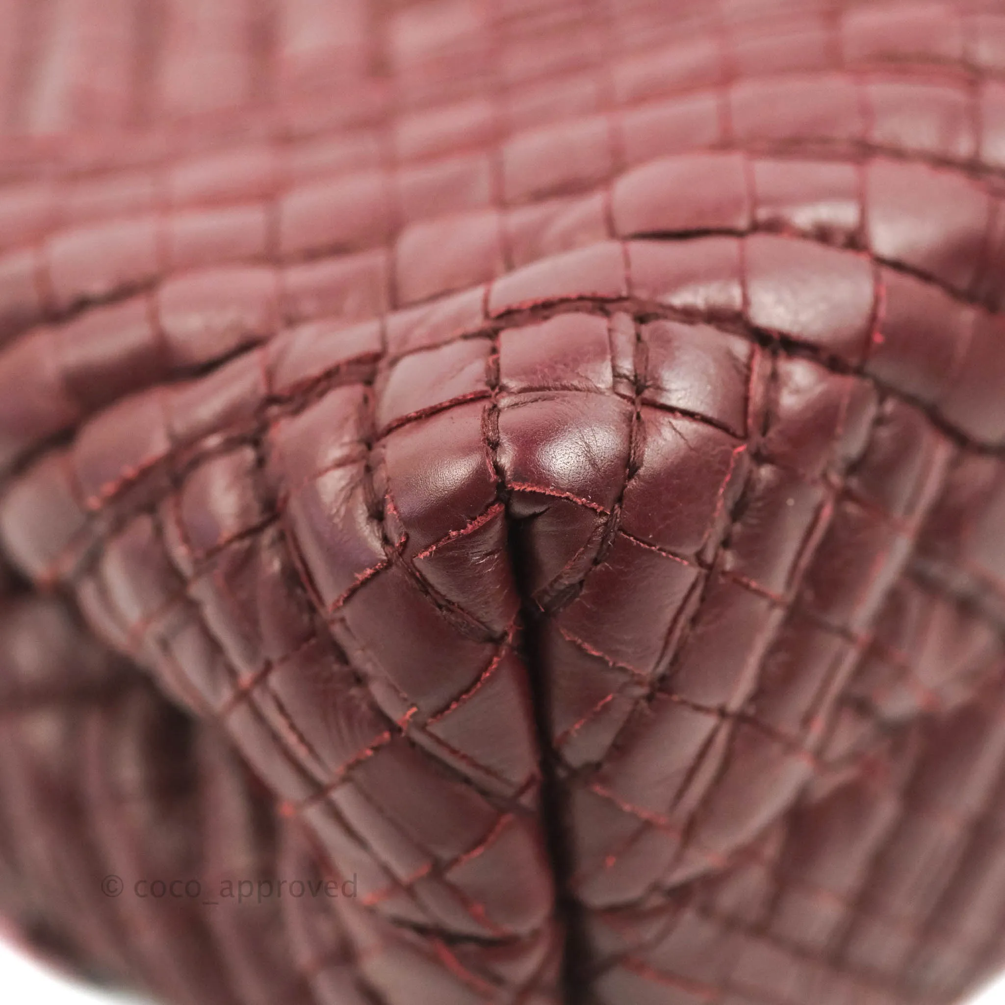 Bottega Veneta Small Nappa Intrecciato Olimpia Shoulder Bag Dark Red