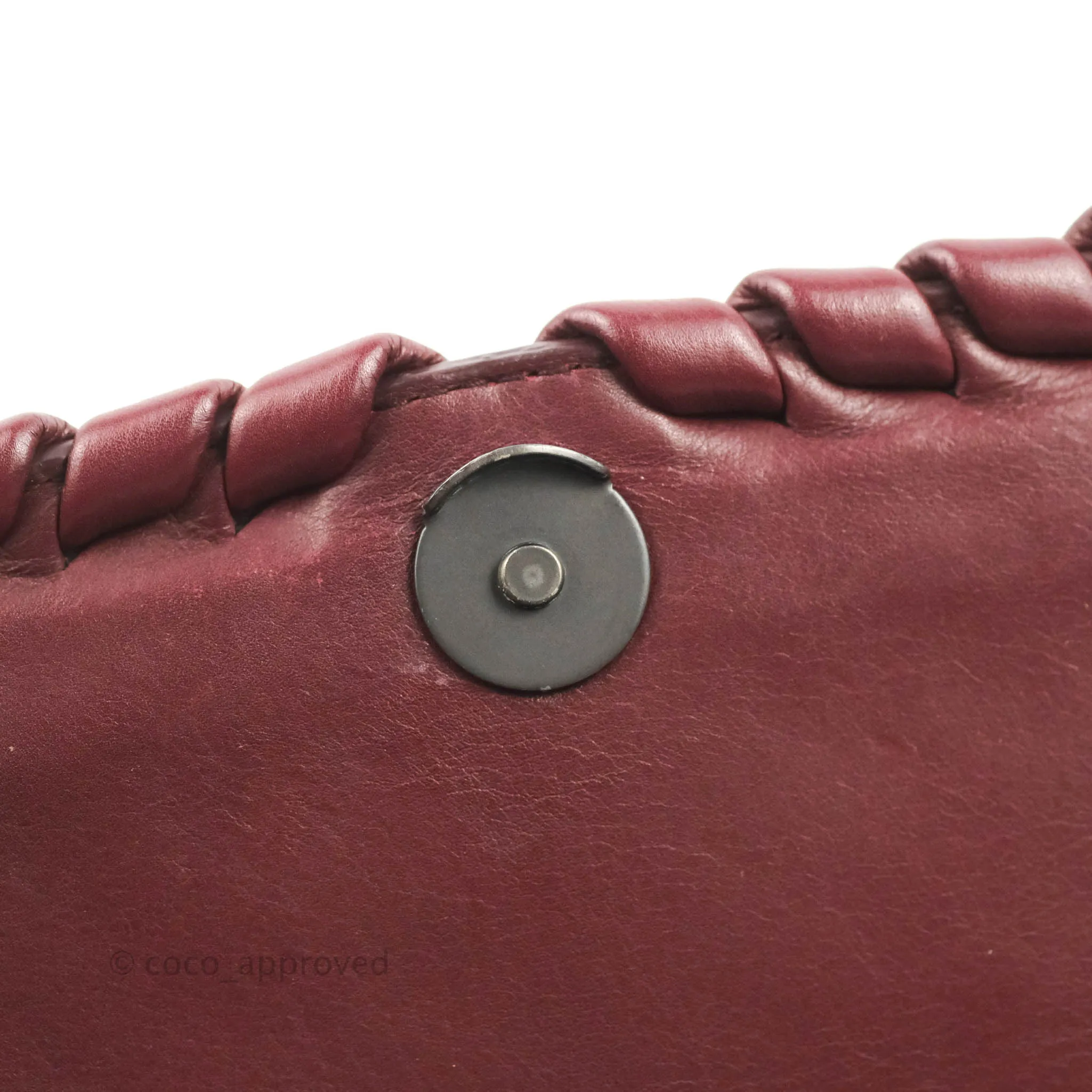 Bottega Veneta Small Nappa Intrecciato Olimpia Shoulder Bag Dark Red