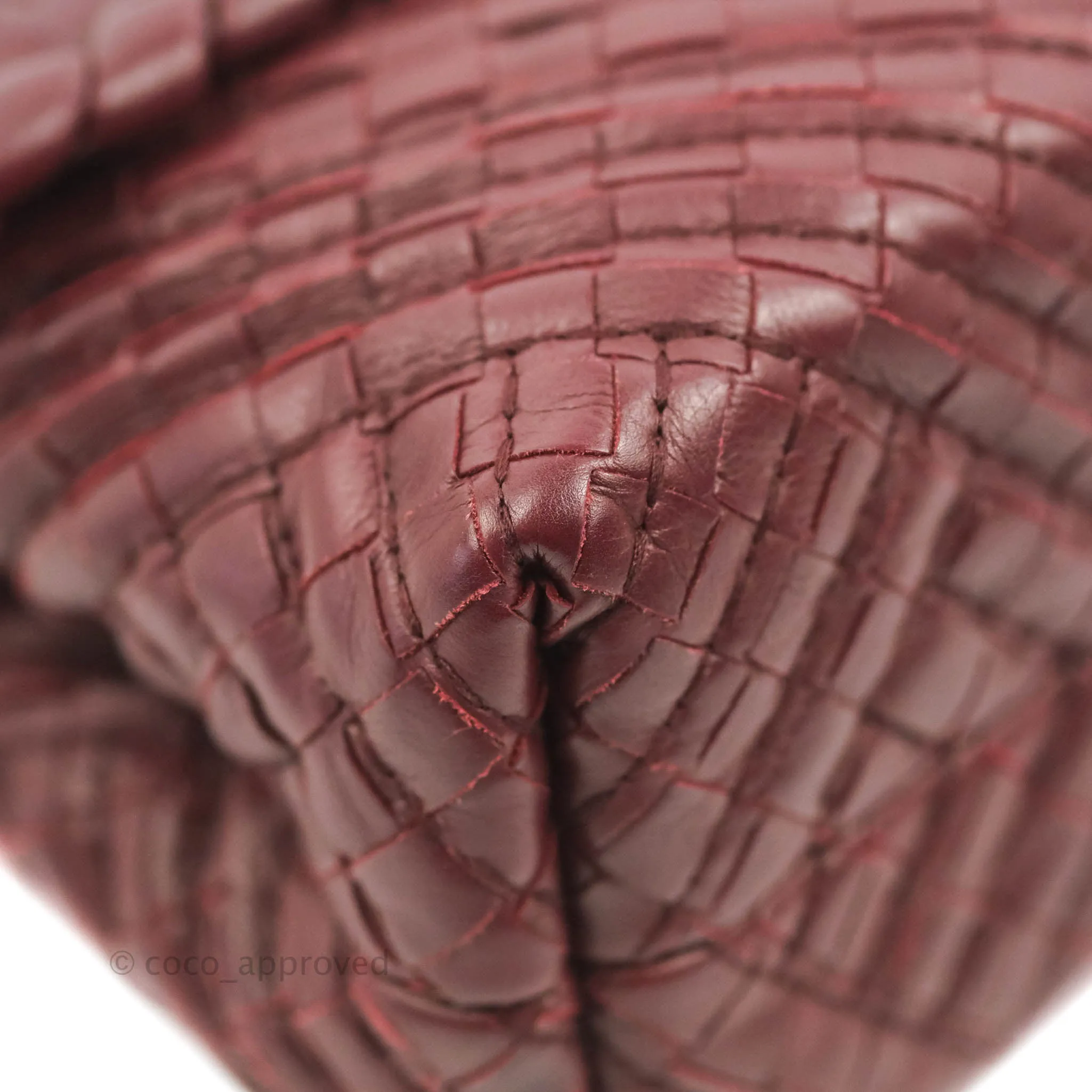 Bottega Veneta Small Nappa Intrecciato Olimpia Shoulder Bag Dark Red