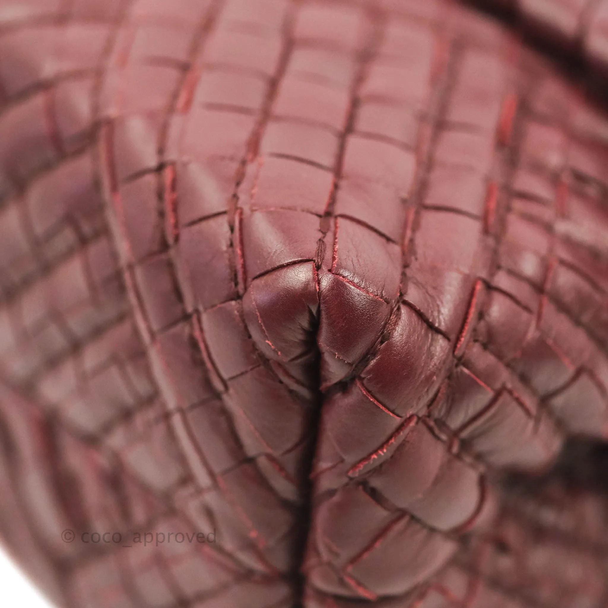 Bottega Veneta Small Nappa Intrecciato Olimpia Shoulder Bag Dark Red