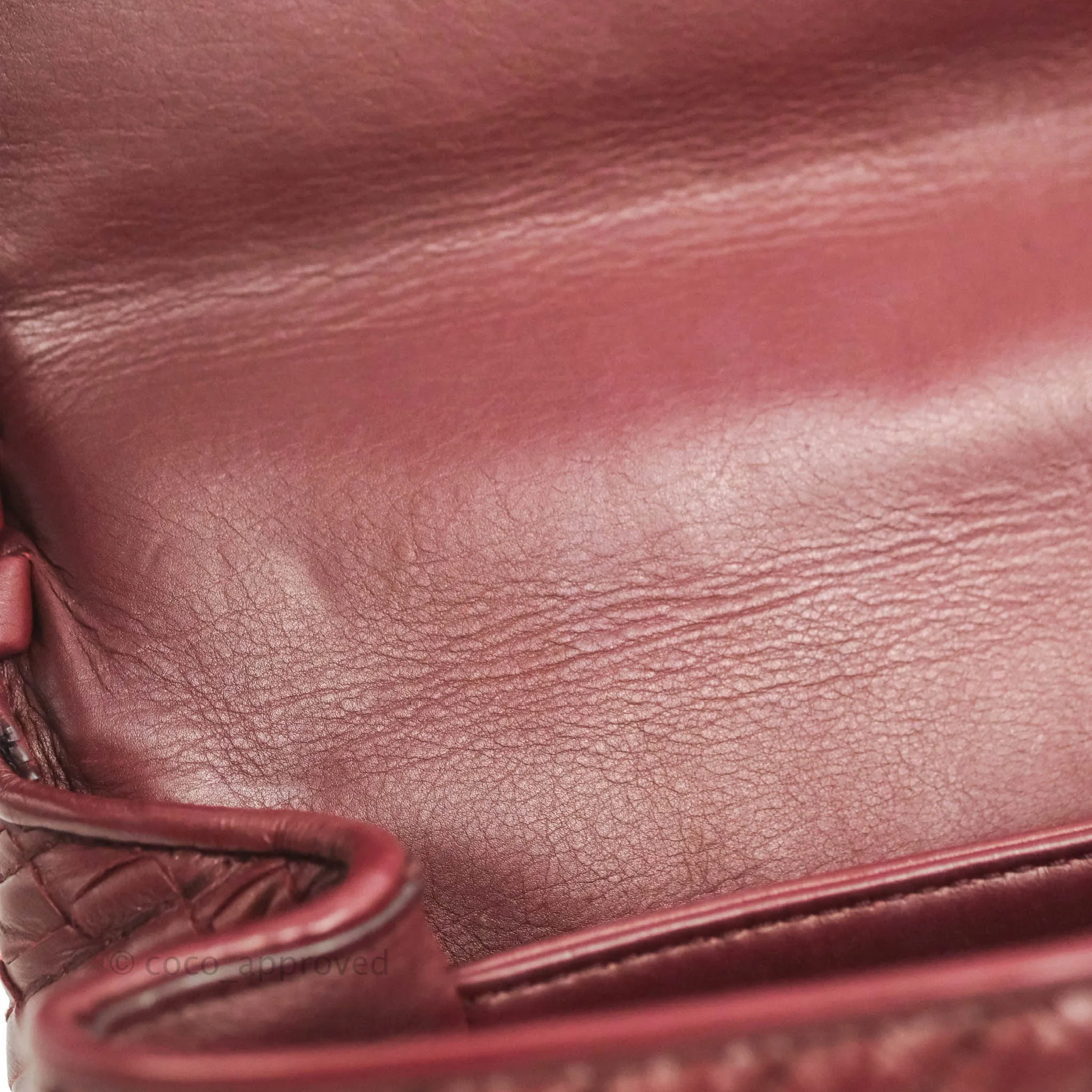 Bottega Veneta Small Nappa Intrecciato Olimpia Shoulder Bag Dark Red