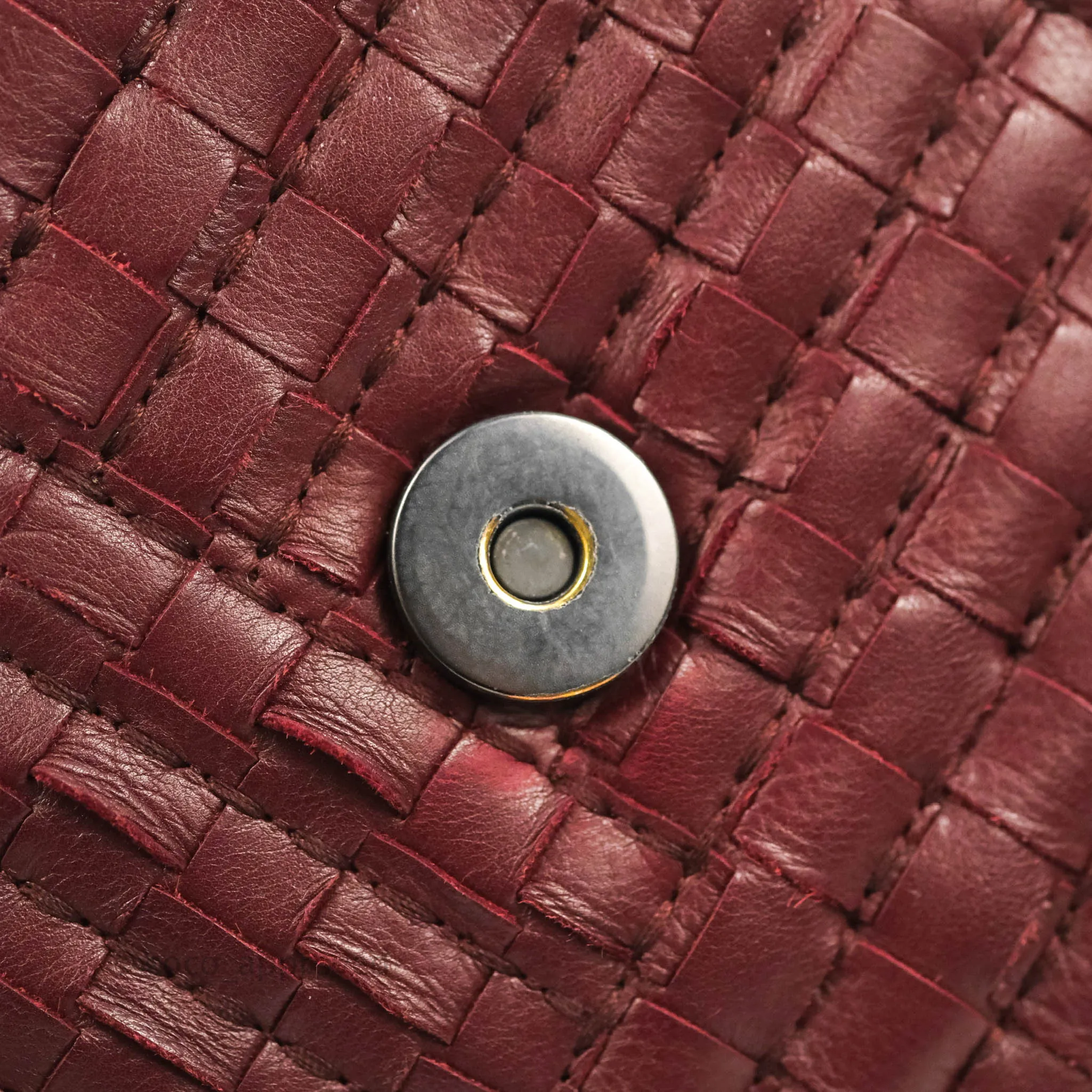Bottega Veneta Small Nappa Intrecciato Olimpia Shoulder Bag Dark Red