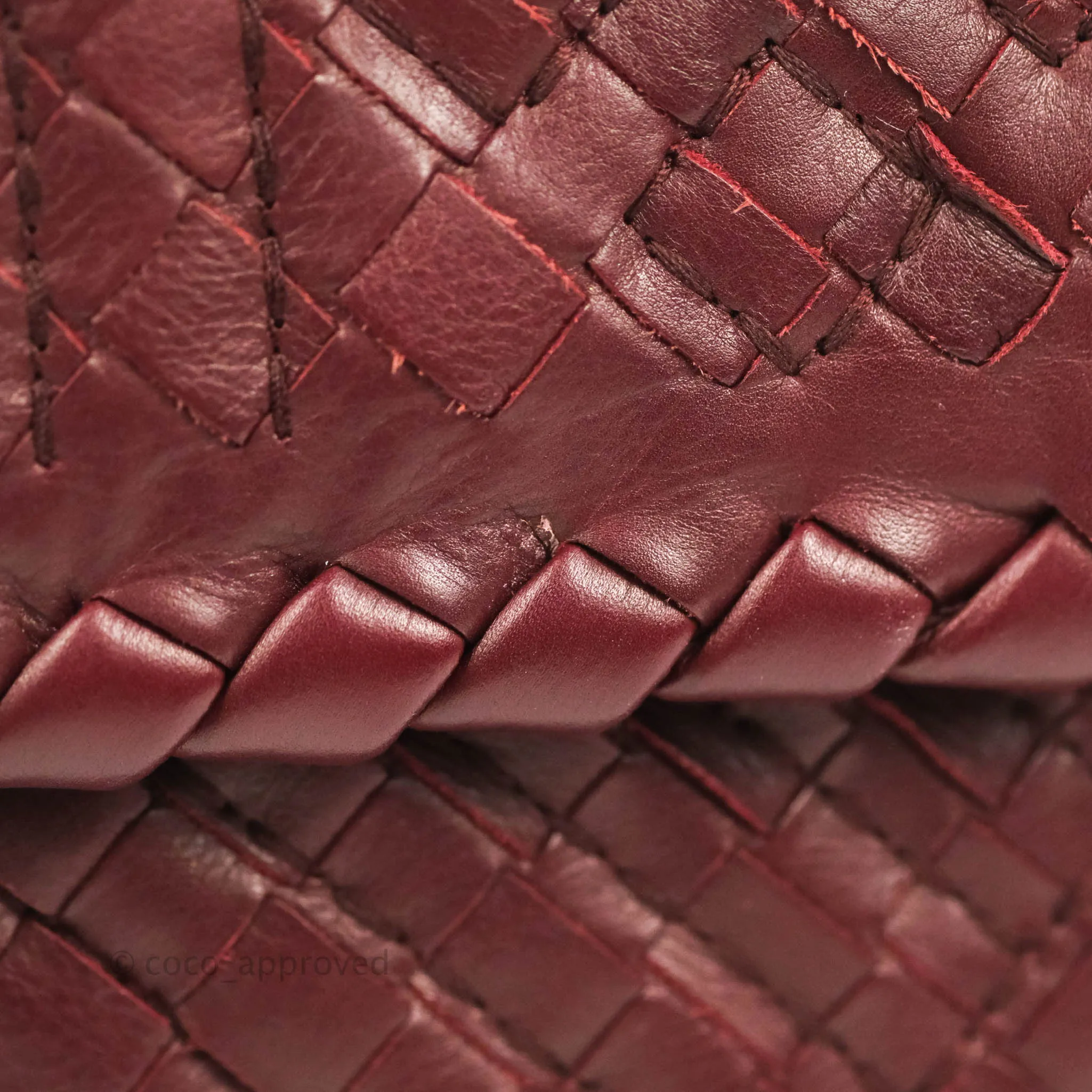 Bottega Veneta Small Nappa Intrecciato Olimpia Shoulder Bag Dark Red