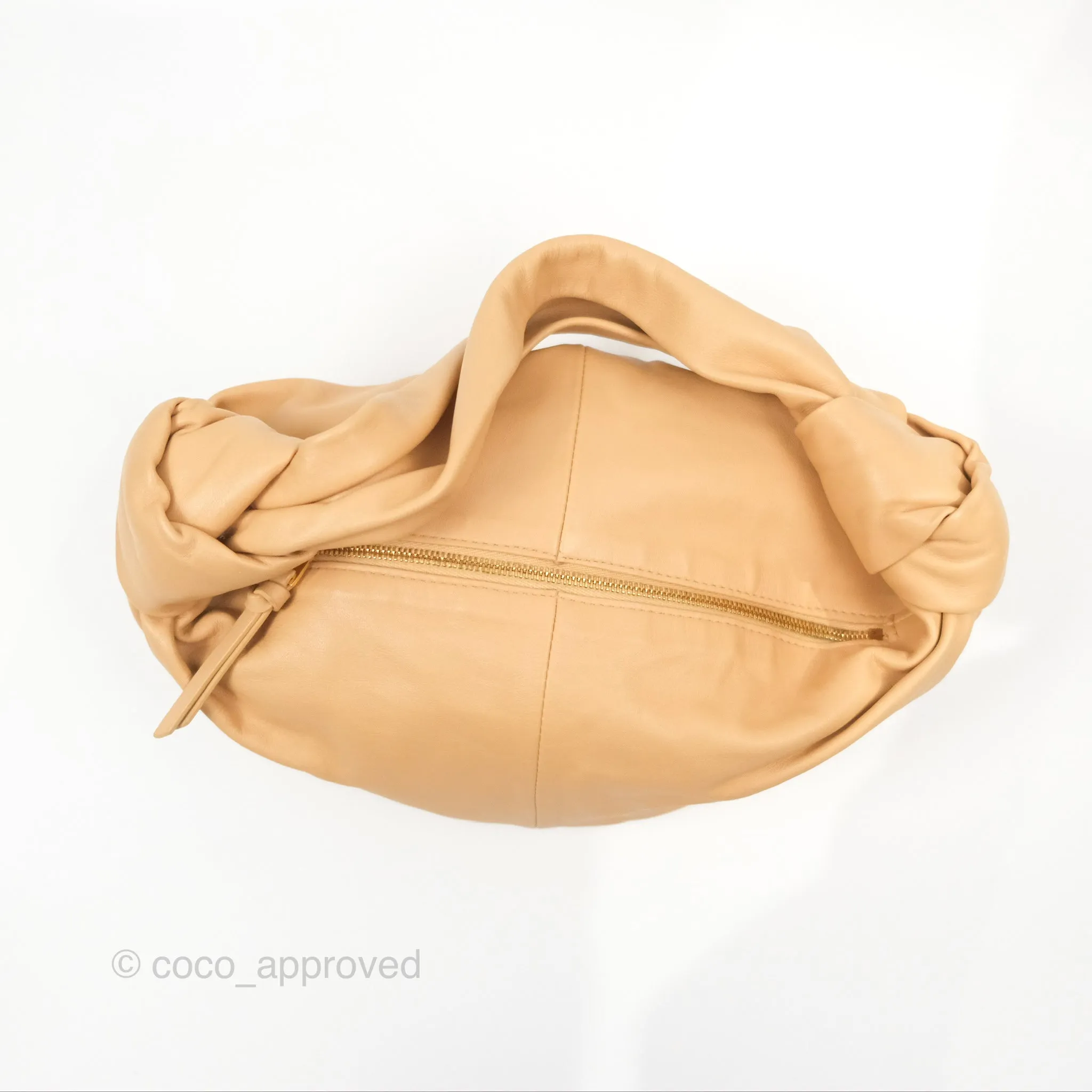 Bottega Veneta Teen Double Knot Hobo Almond Calfskin