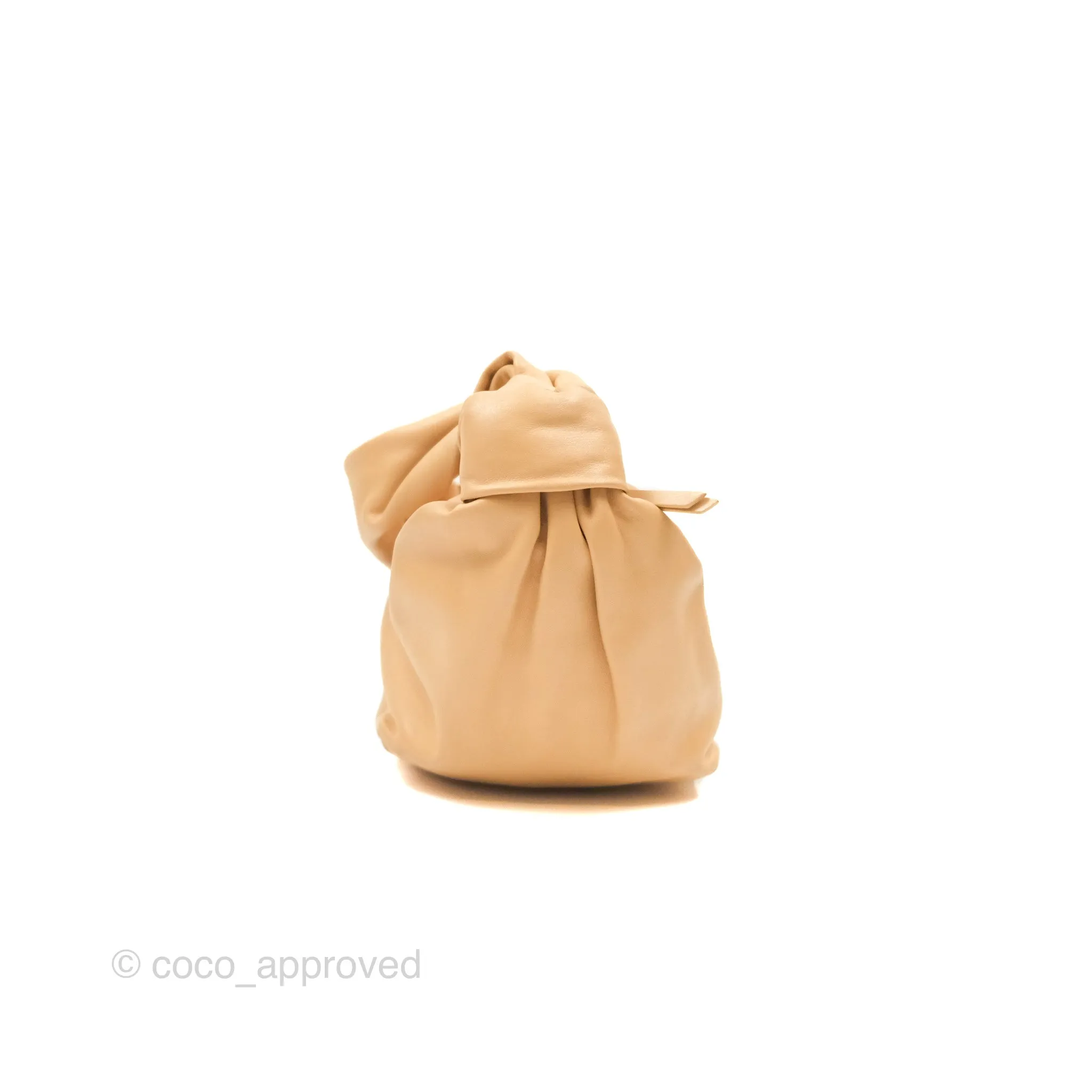 Bottega Veneta Teen Double Knot Hobo Almond Calfskin