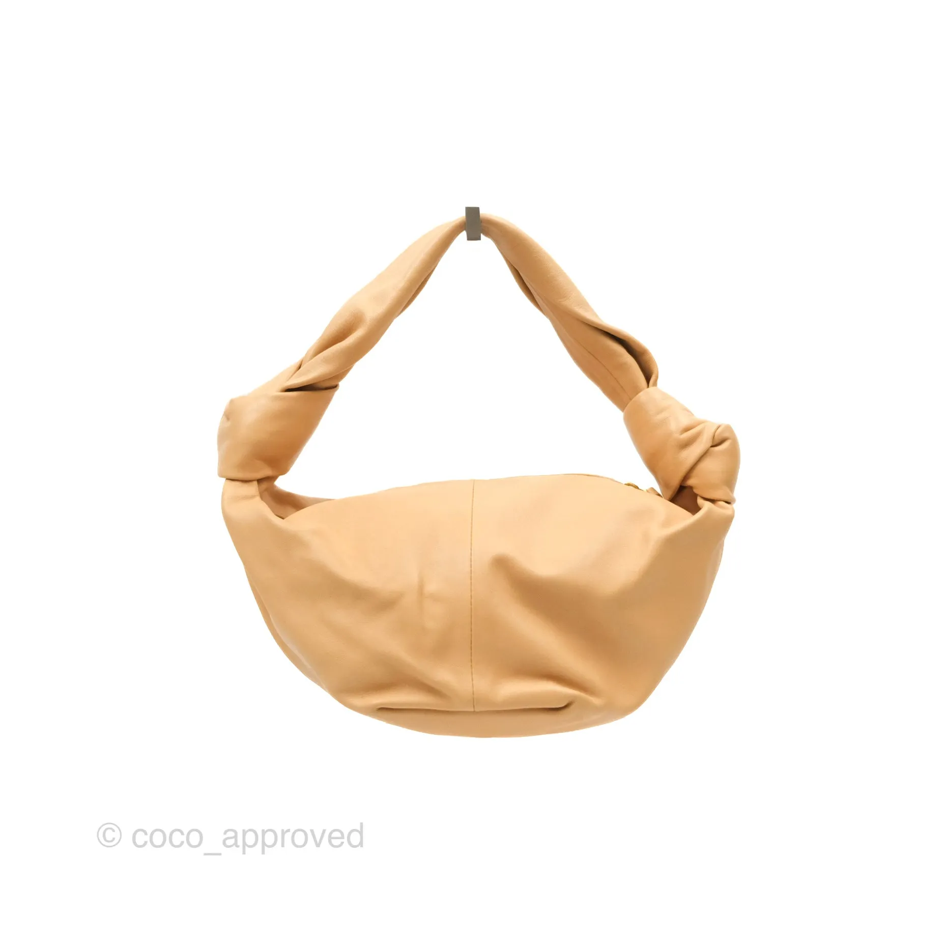 Bottega Veneta Teen Double Knot Hobo Almond Calfskin
