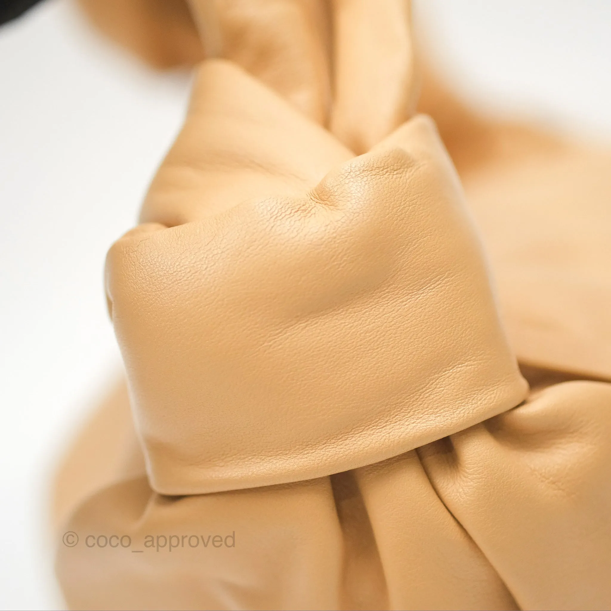 Bottega Veneta Teen Double Knot Hobo Almond Calfskin