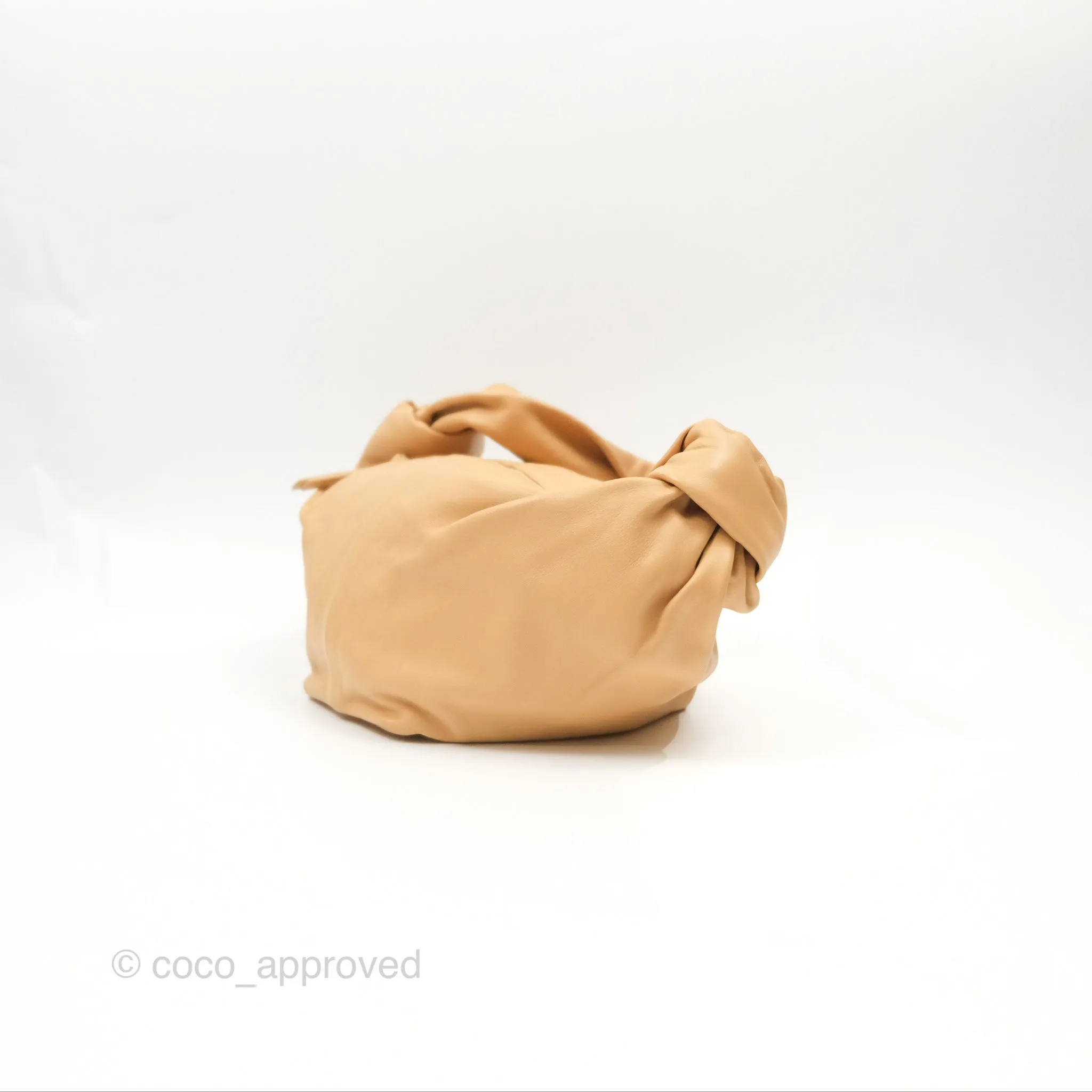 Bottega Veneta Teen Double Knot Hobo Almond Calfskin
