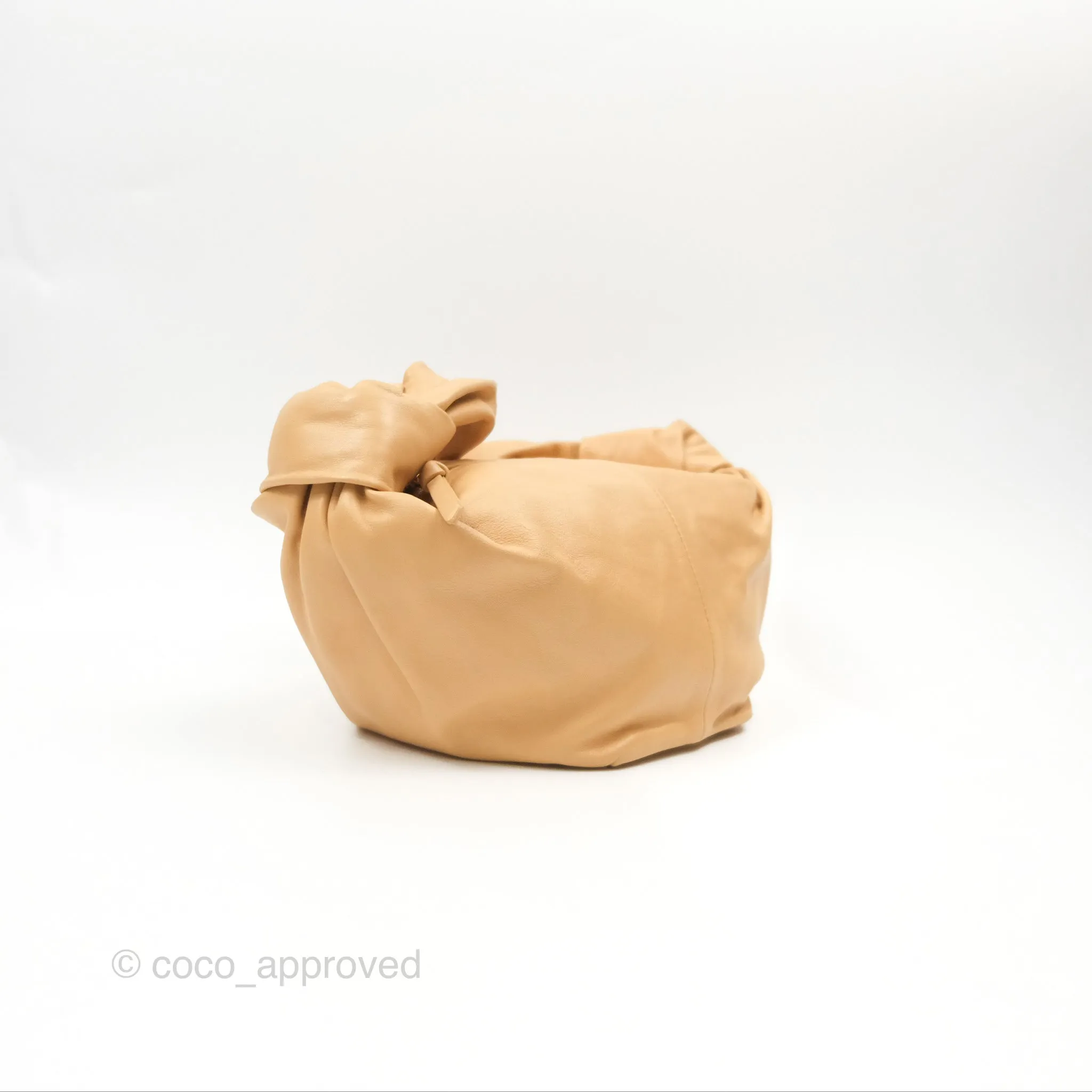 Bottega Veneta Teen Double Knot Hobo Almond Calfskin