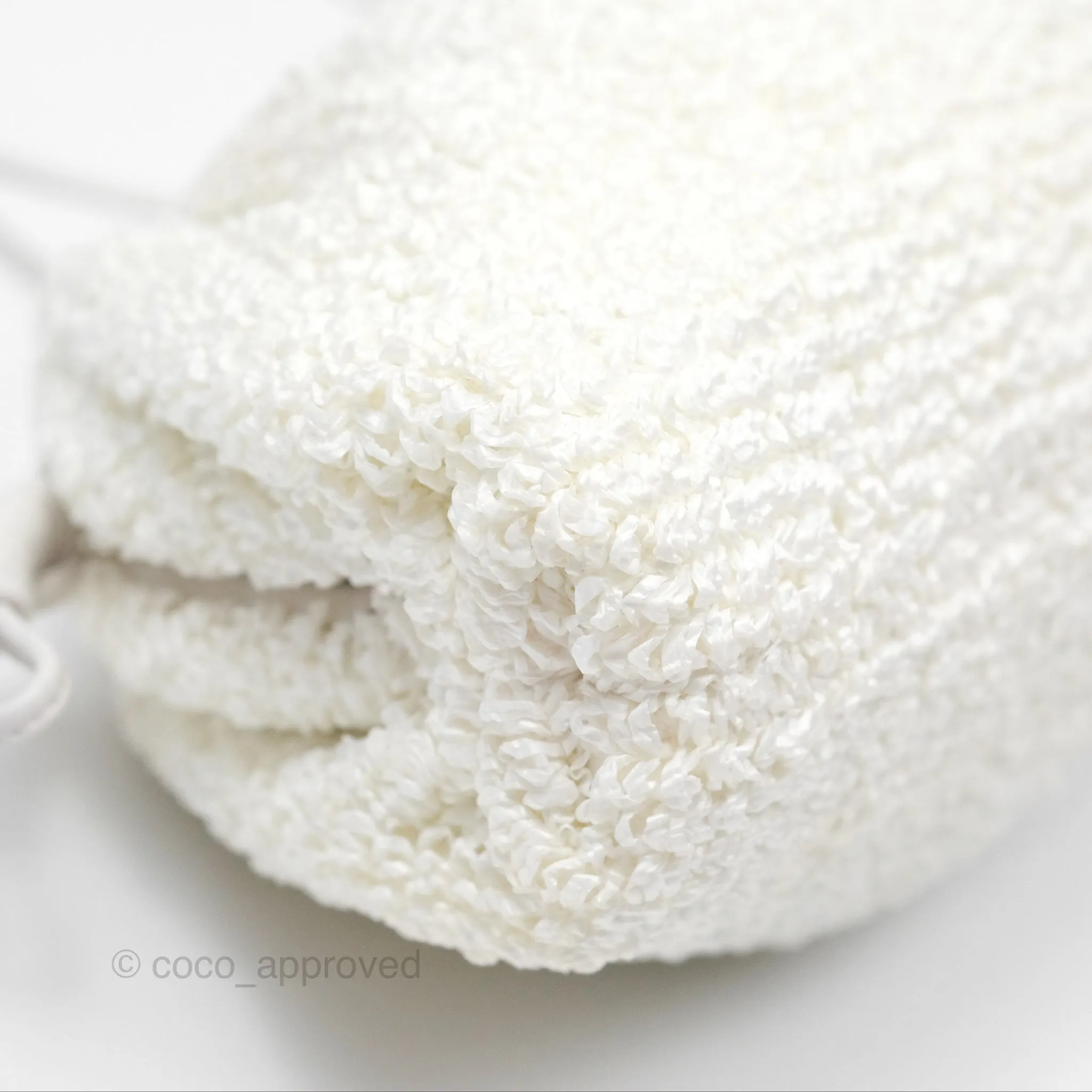 Bottega Veneta The Mini Pouch Boucle Raffia White