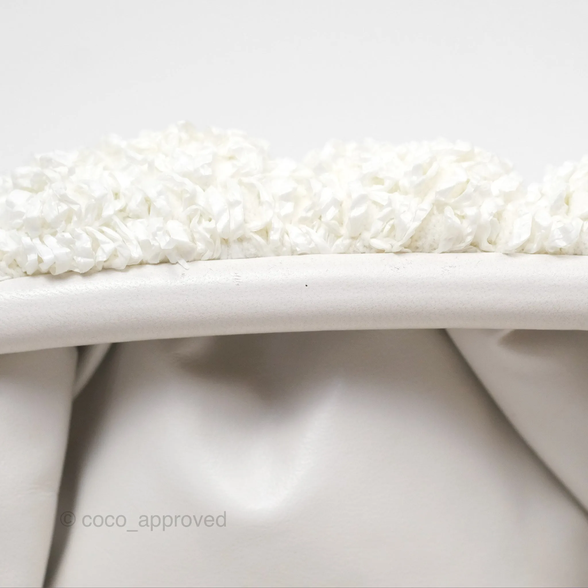 Bottega Veneta The Mini Pouch Boucle Raffia White