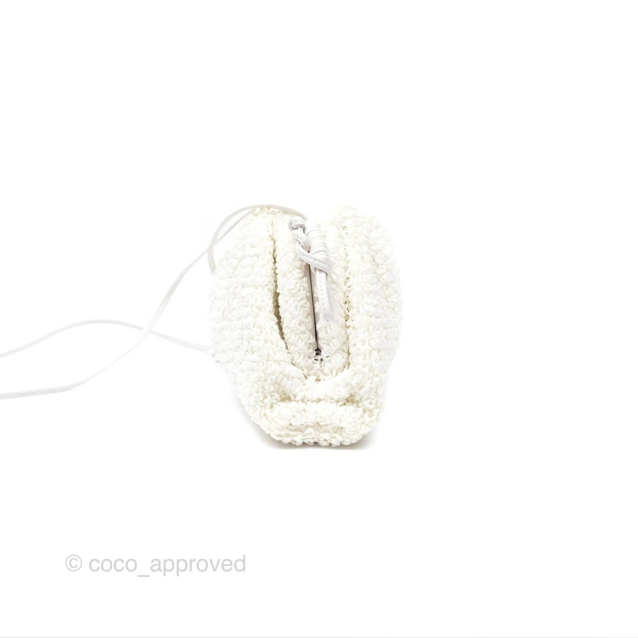 Bottega Veneta The Mini Pouch Boucle Raffia White