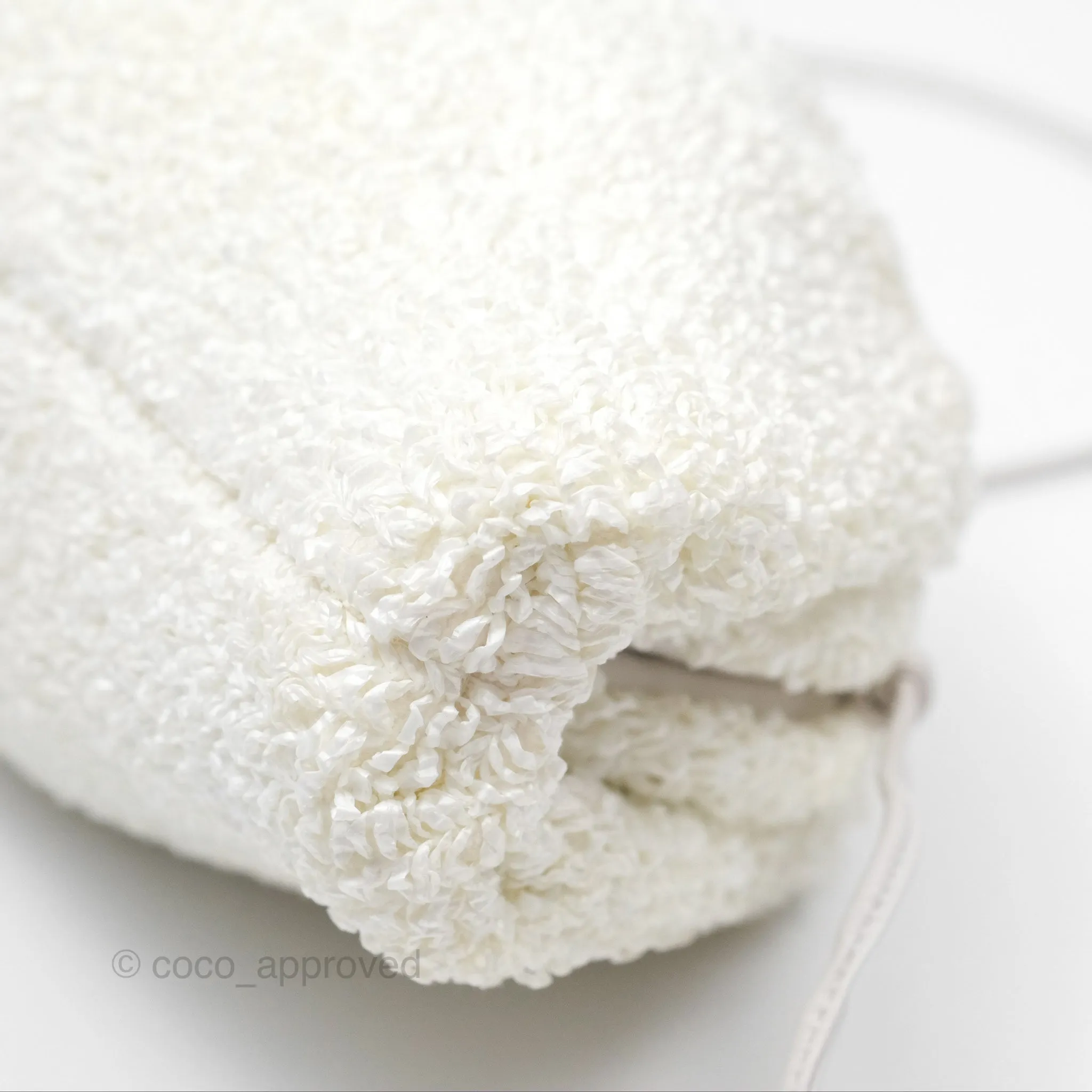 Bottega Veneta The Mini Pouch Boucle Raffia White