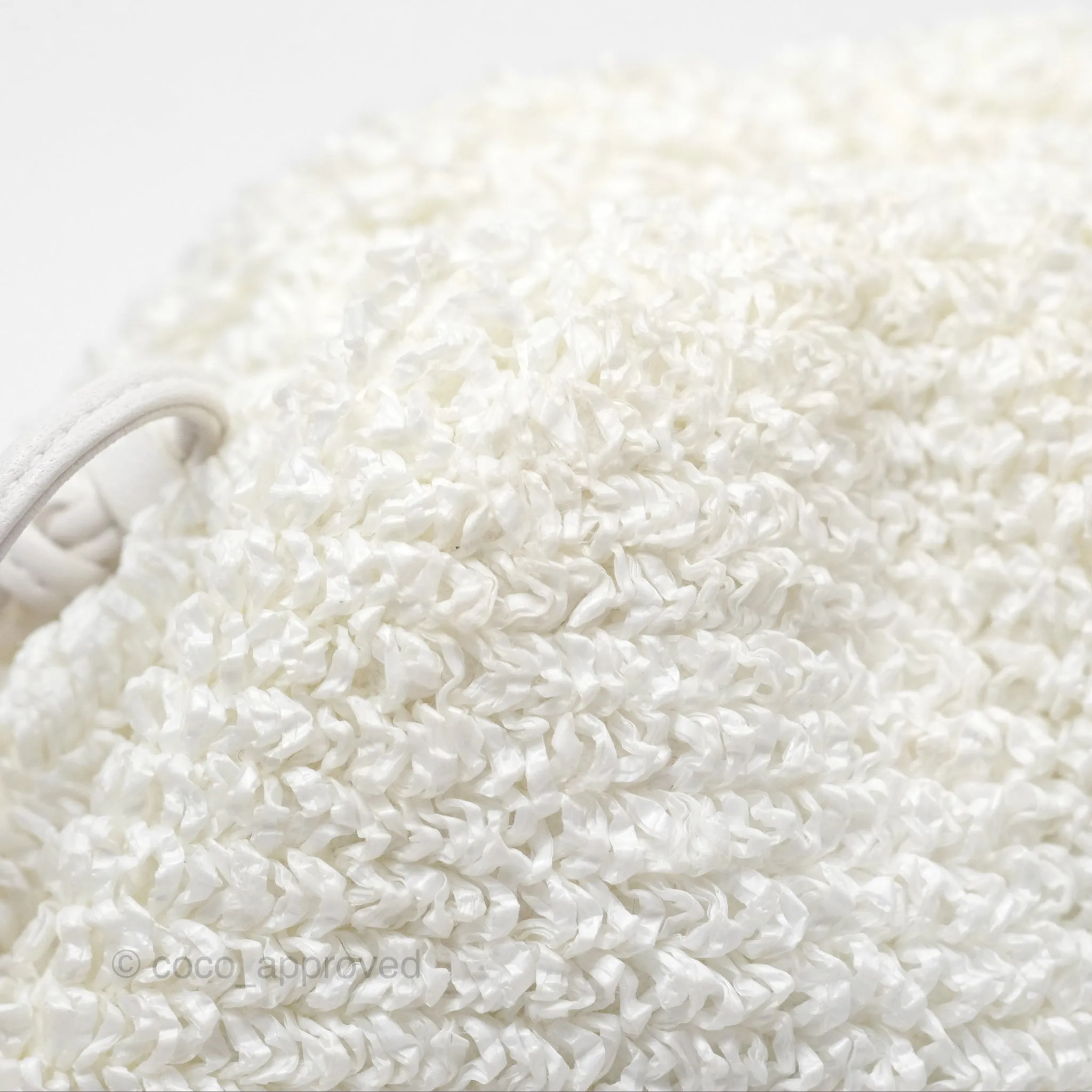 Bottega Veneta The Mini Pouch Boucle Raffia White