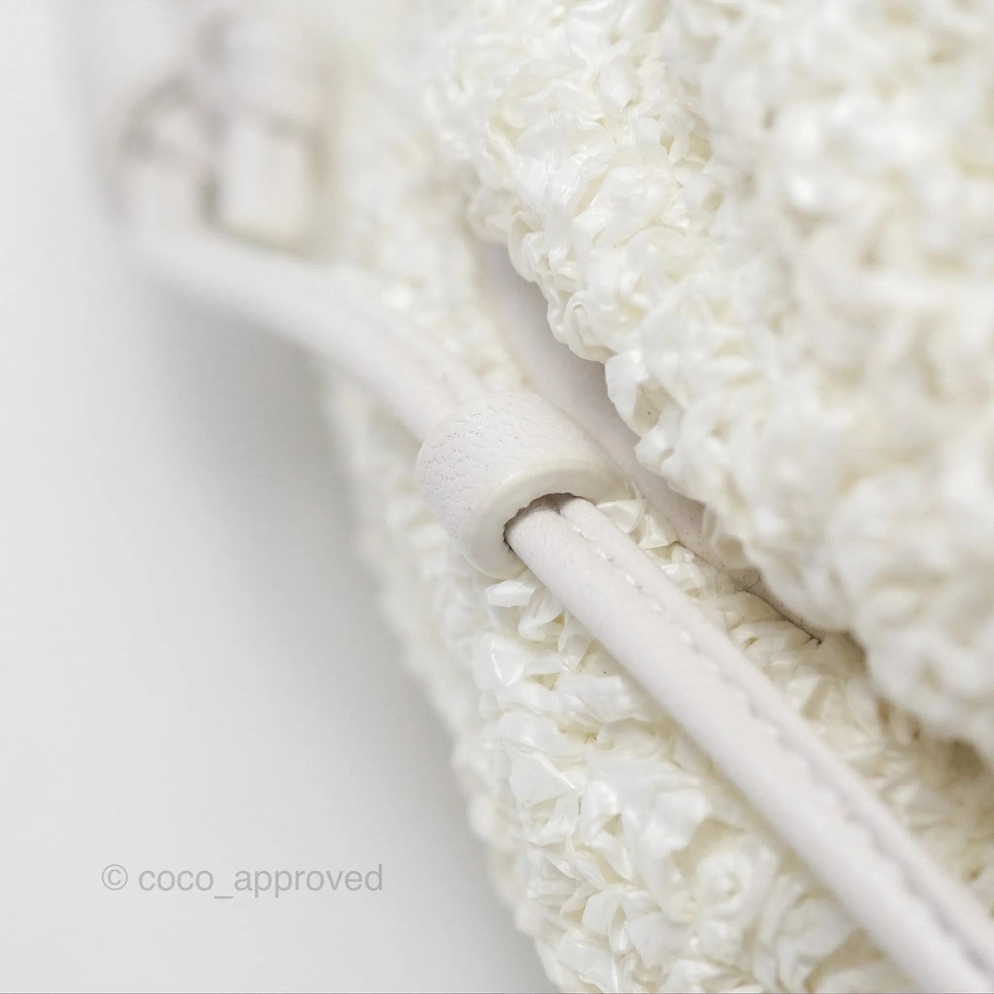 Bottega Veneta The Mini Pouch Boucle Raffia White