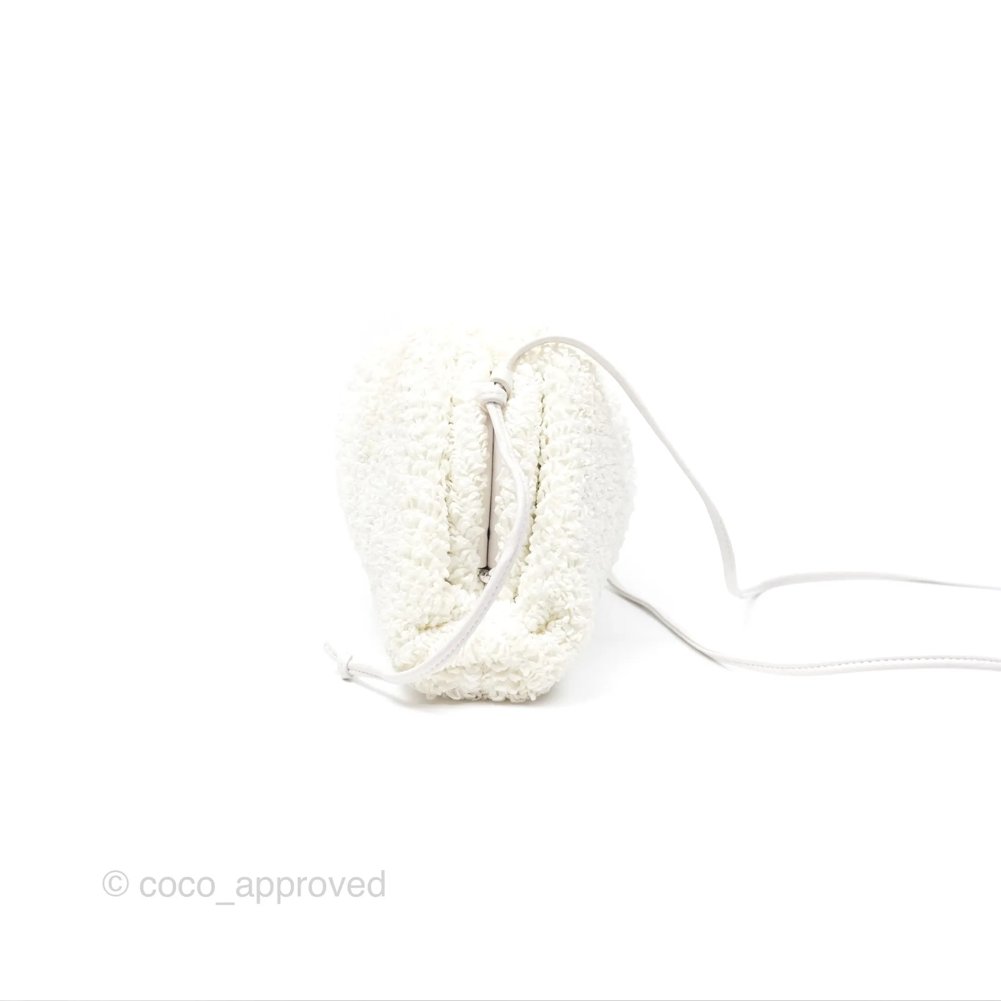 Bottega Veneta The Mini Pouch Boucle Raffia White