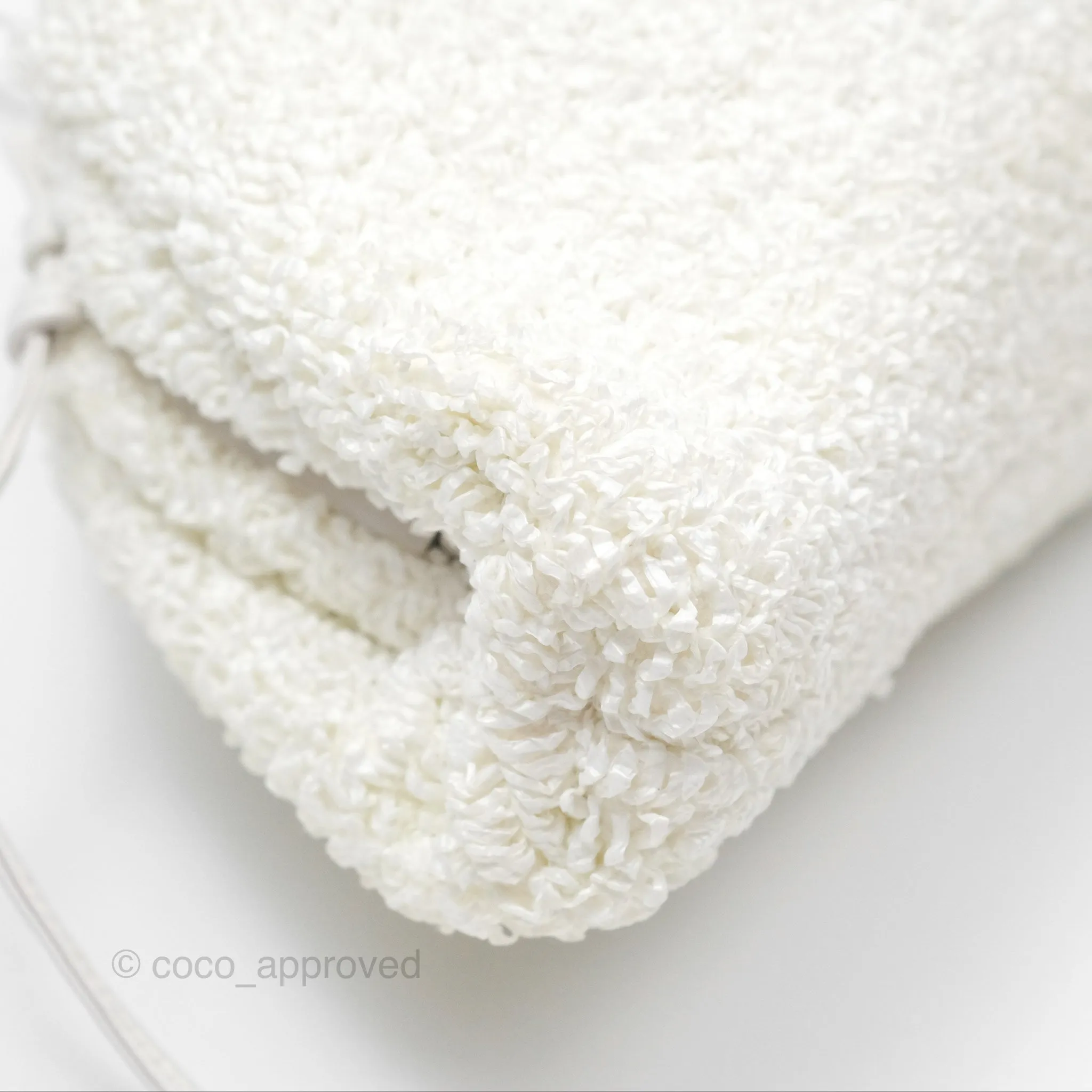 Bottega Veneta The Mini Pouch Boucle Raffia White