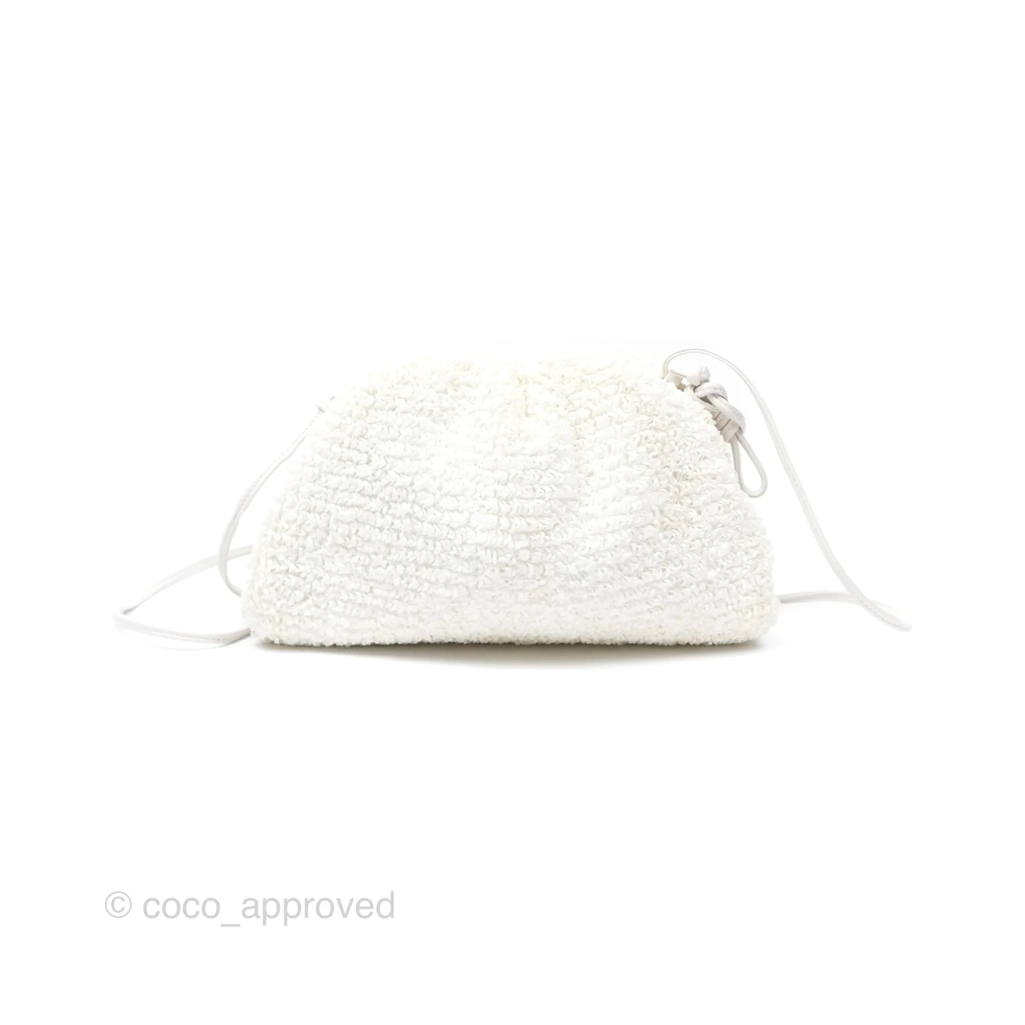 Bottega Veneta The Mini Pouch Boucle Raffia White