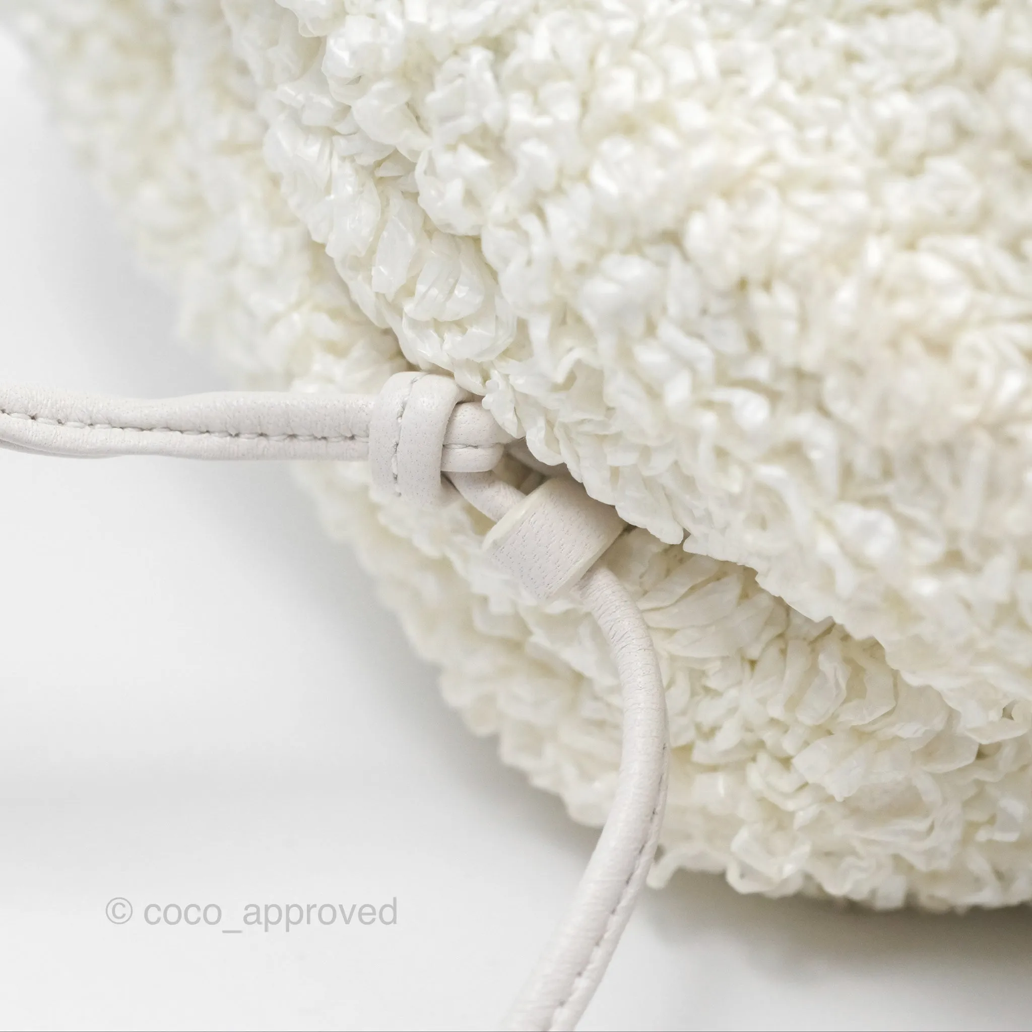Bottega Veneta The Mini Pouch Boucle Raffia White