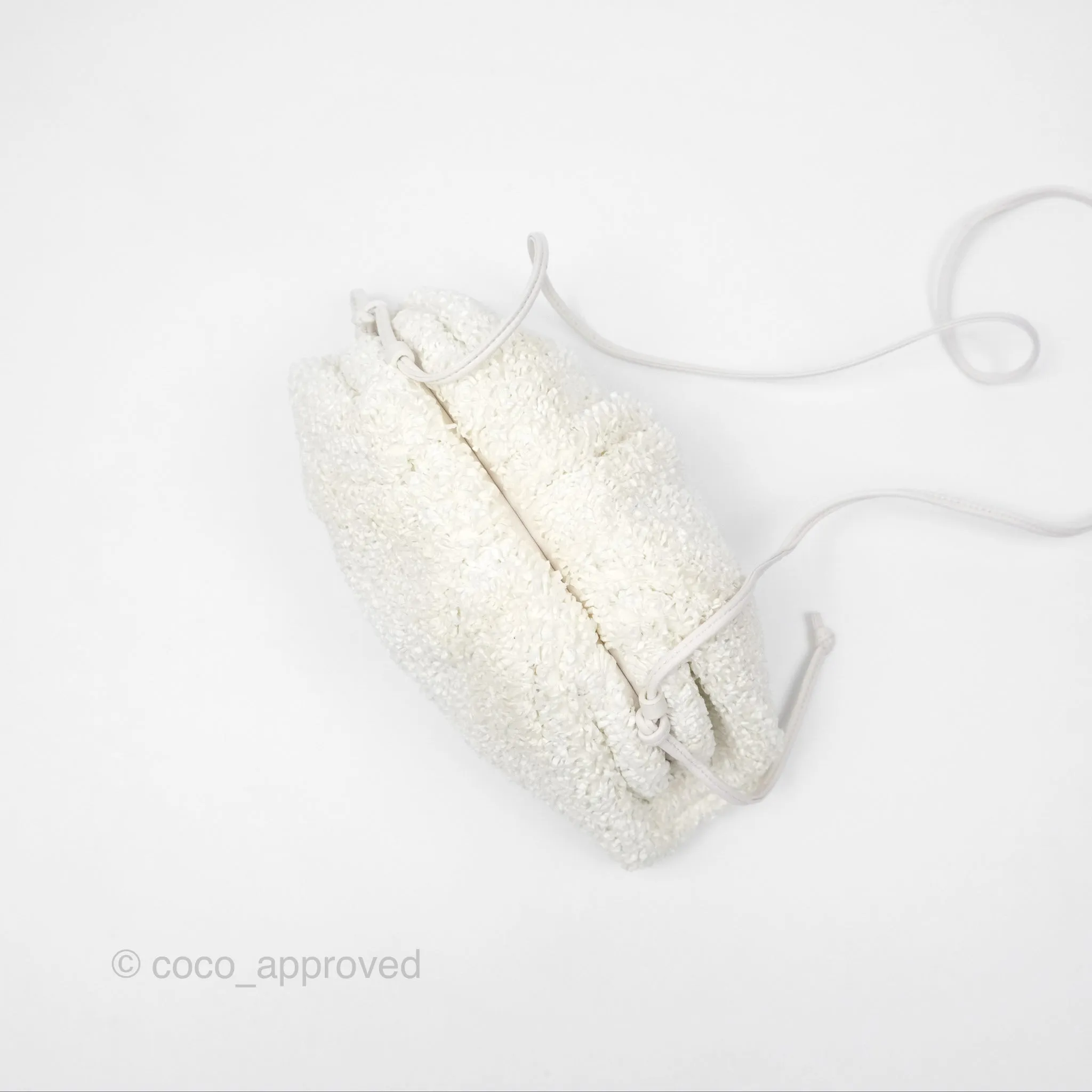 Bottega Veneta The Mini Pouch Boucle Raffia White