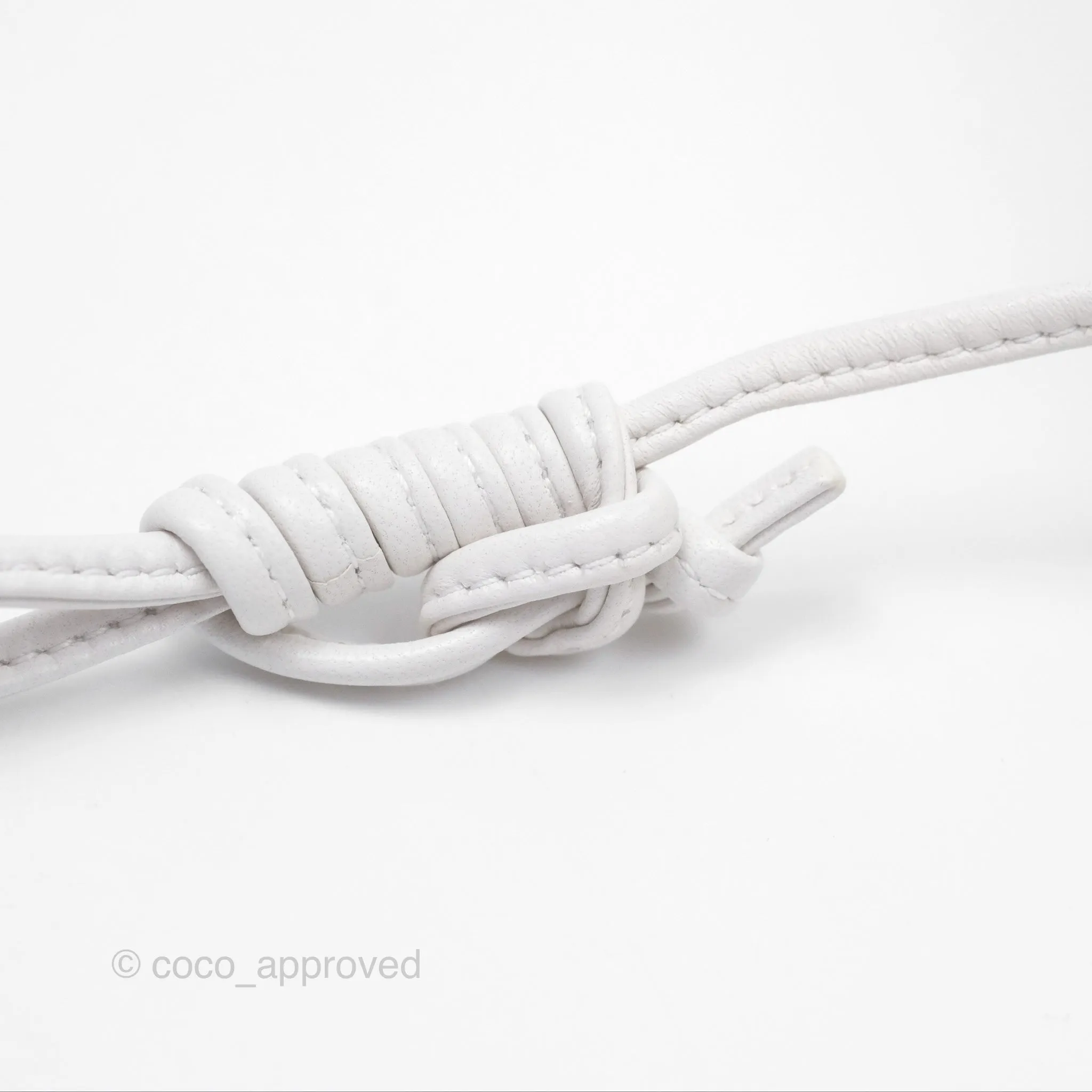 Bottega Veneta The Mini Pouch Boucle Raffia White