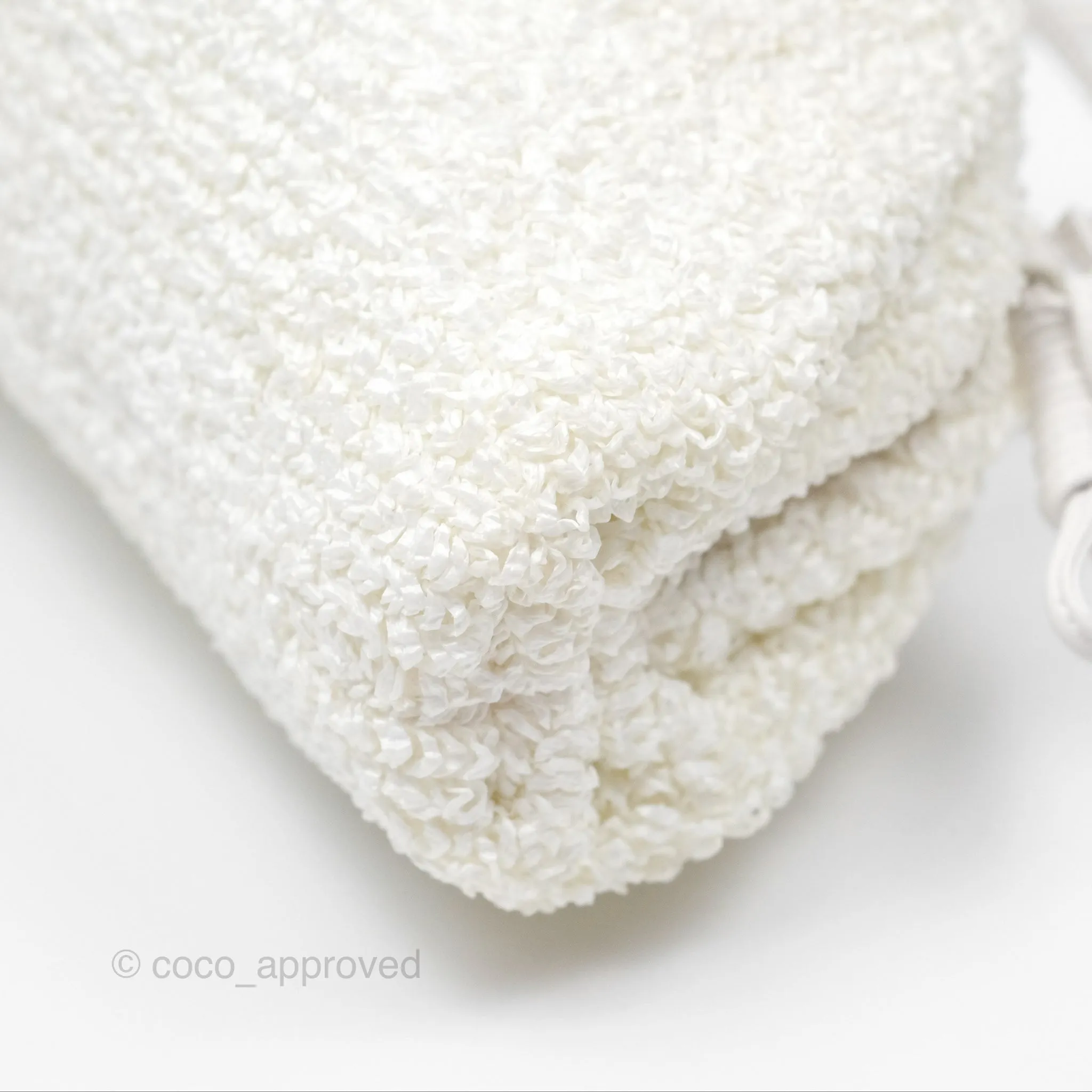 Bottega Veneta The Mini Pouch Boucle Raffia White