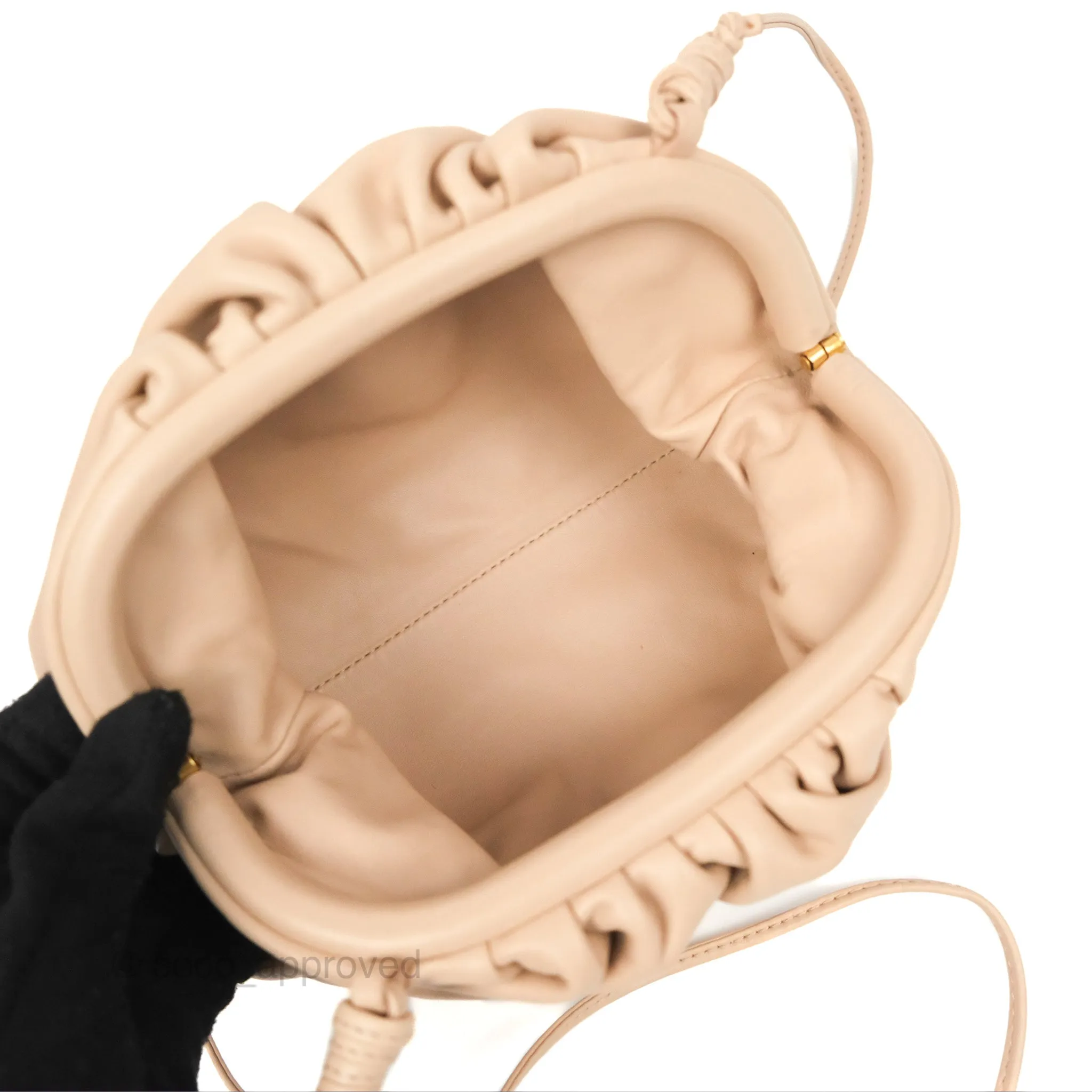 Bottega Veneta The Mini Pouch Calfskin Almond