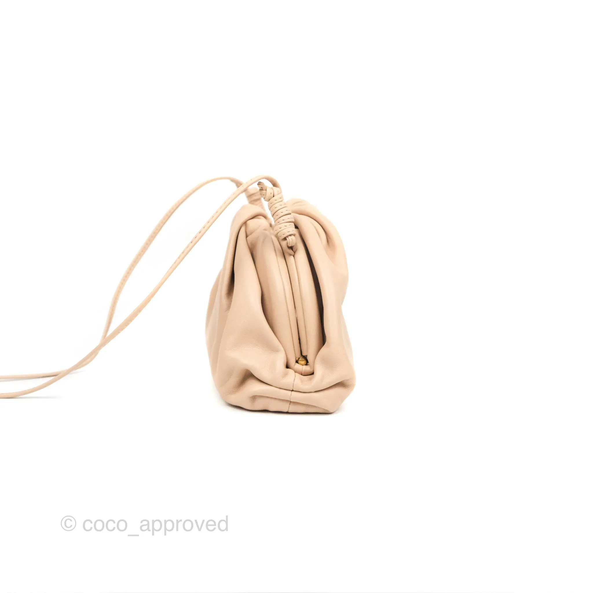 Bottega Veneta The Mini Pouch Calfskin Almond