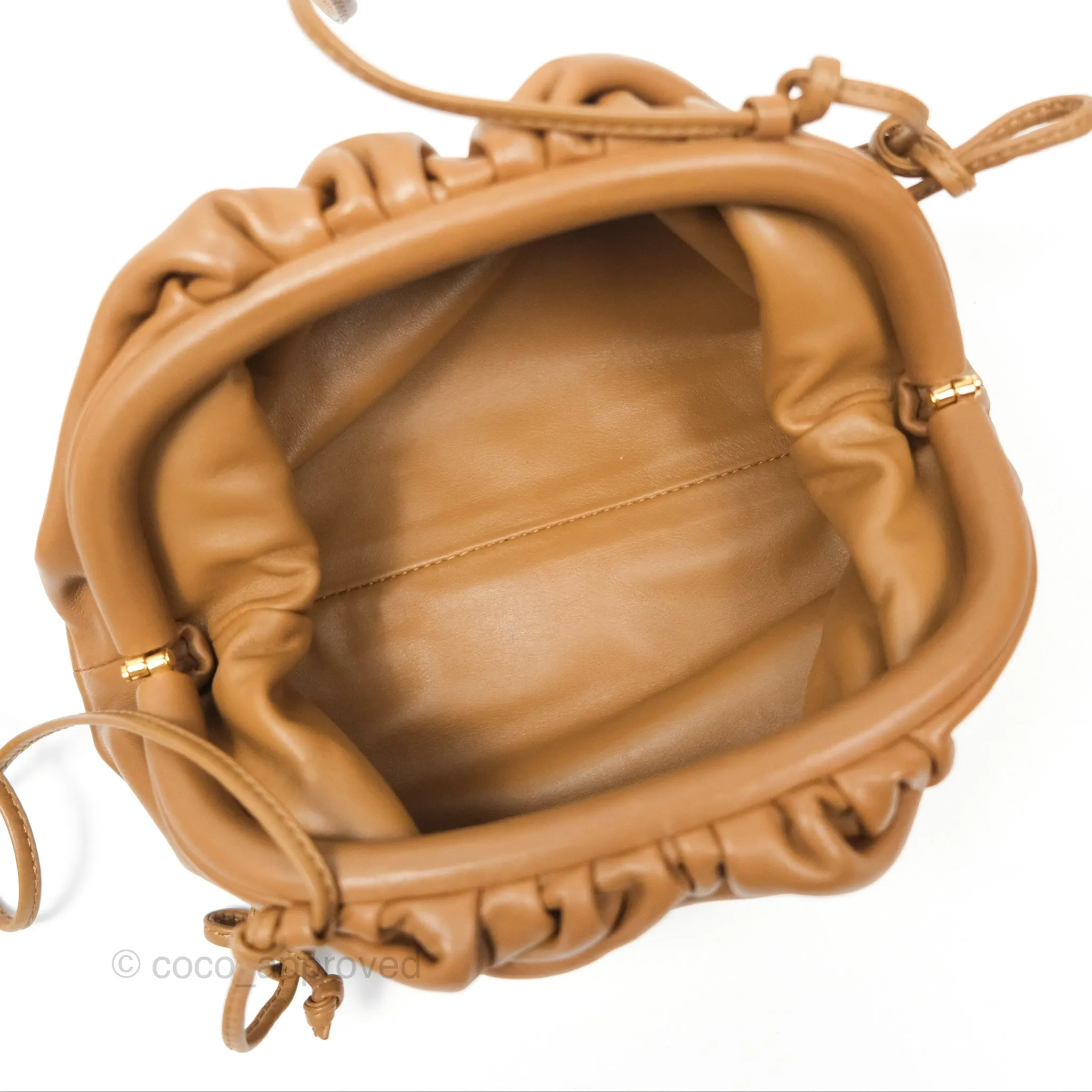 Bottega Veneta The Mini Pouch Camel Butter Calfskin