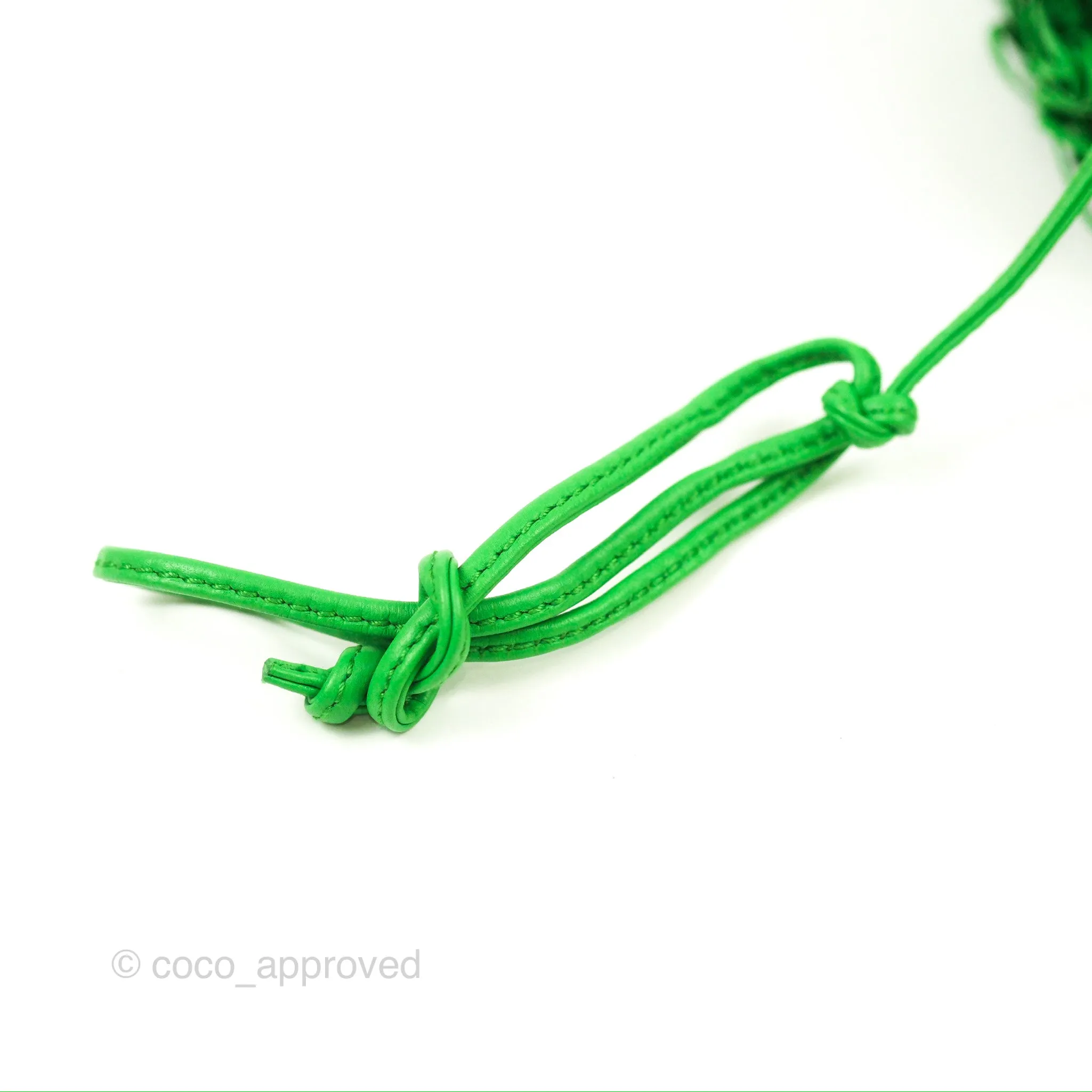 Bottega Veneta The Mini Pouch Green Leather Raffia