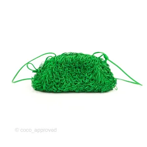 Bottega Veneta The Mini Pouch Green Leather Raffia