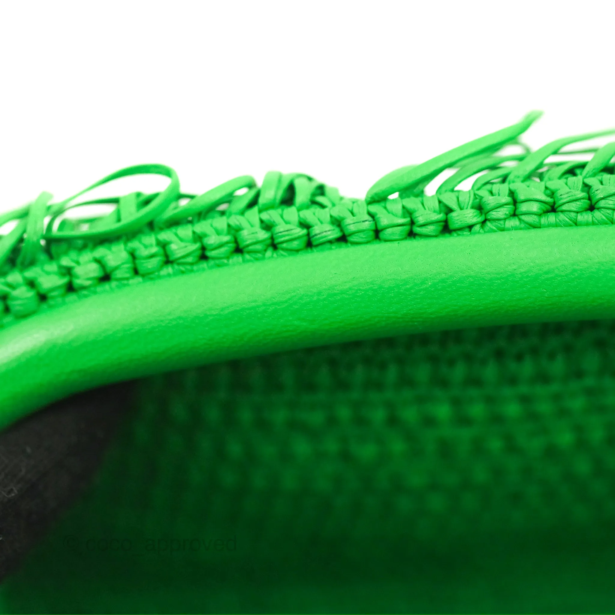Bottega Veneta The Mini Pouch Green Leather Raffia