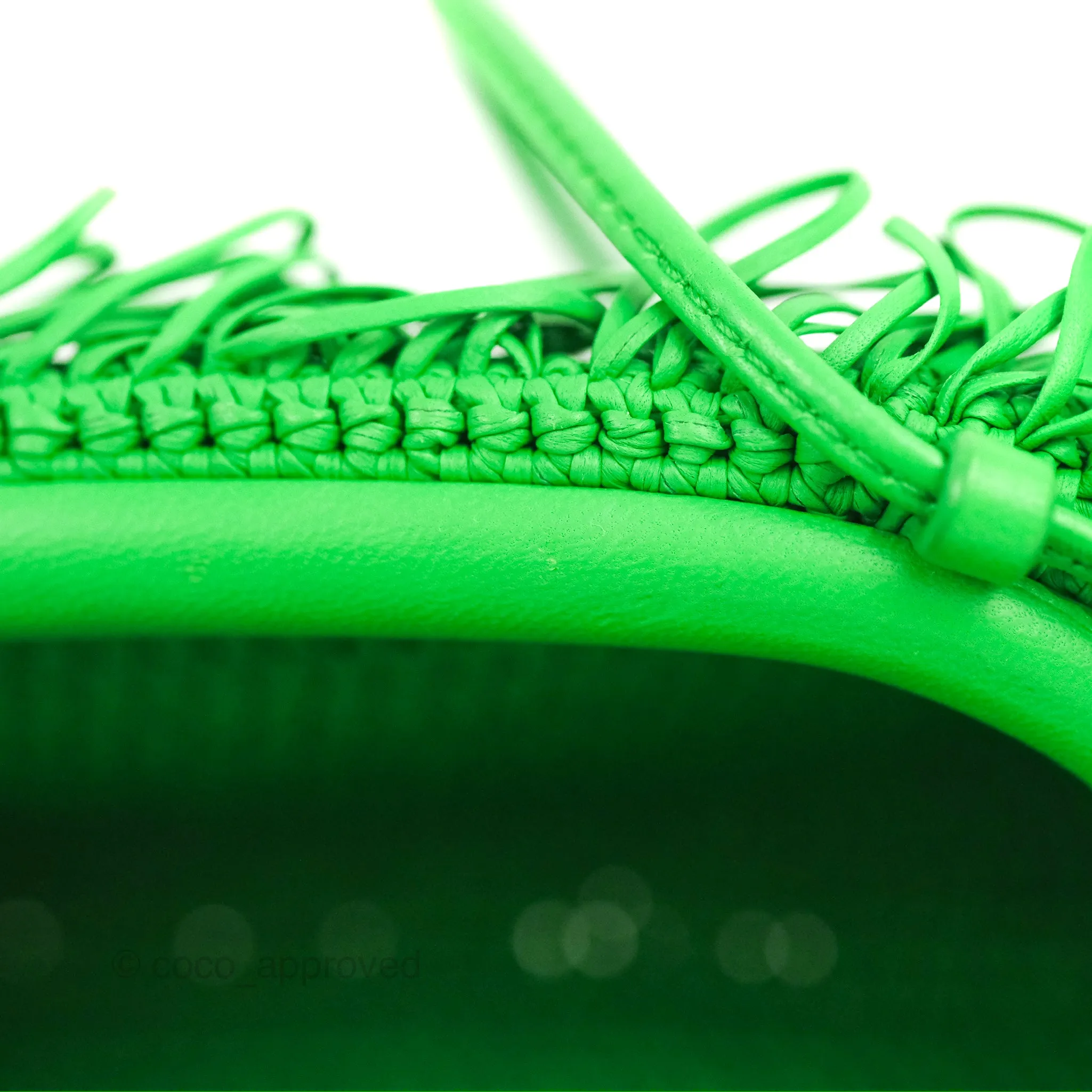 Bottega Veneta The Mini Pouch Green Leather Raffia