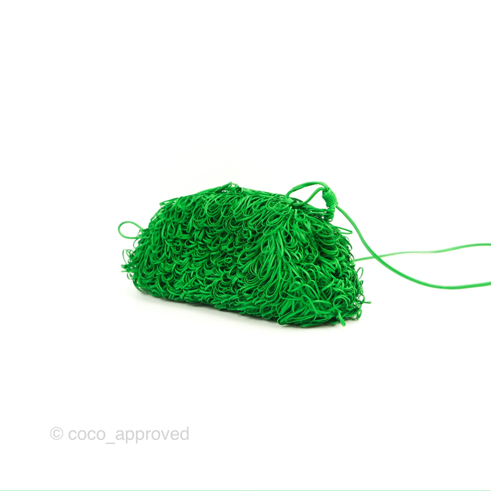 Bottega Veneta The Mini Pouch Green Leather Raffia