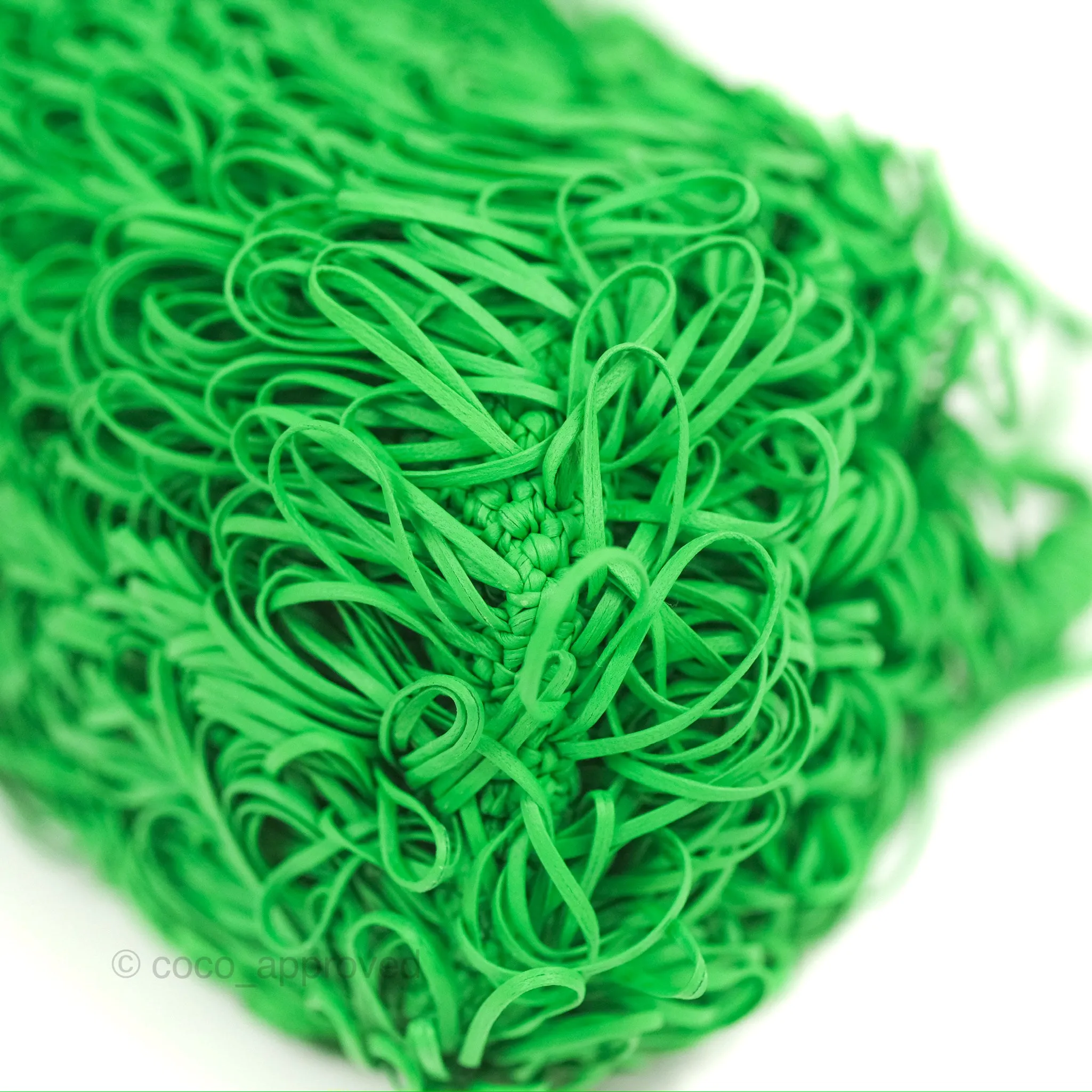 Bottega Veneta The Mini Pouch Green Leather Raffia