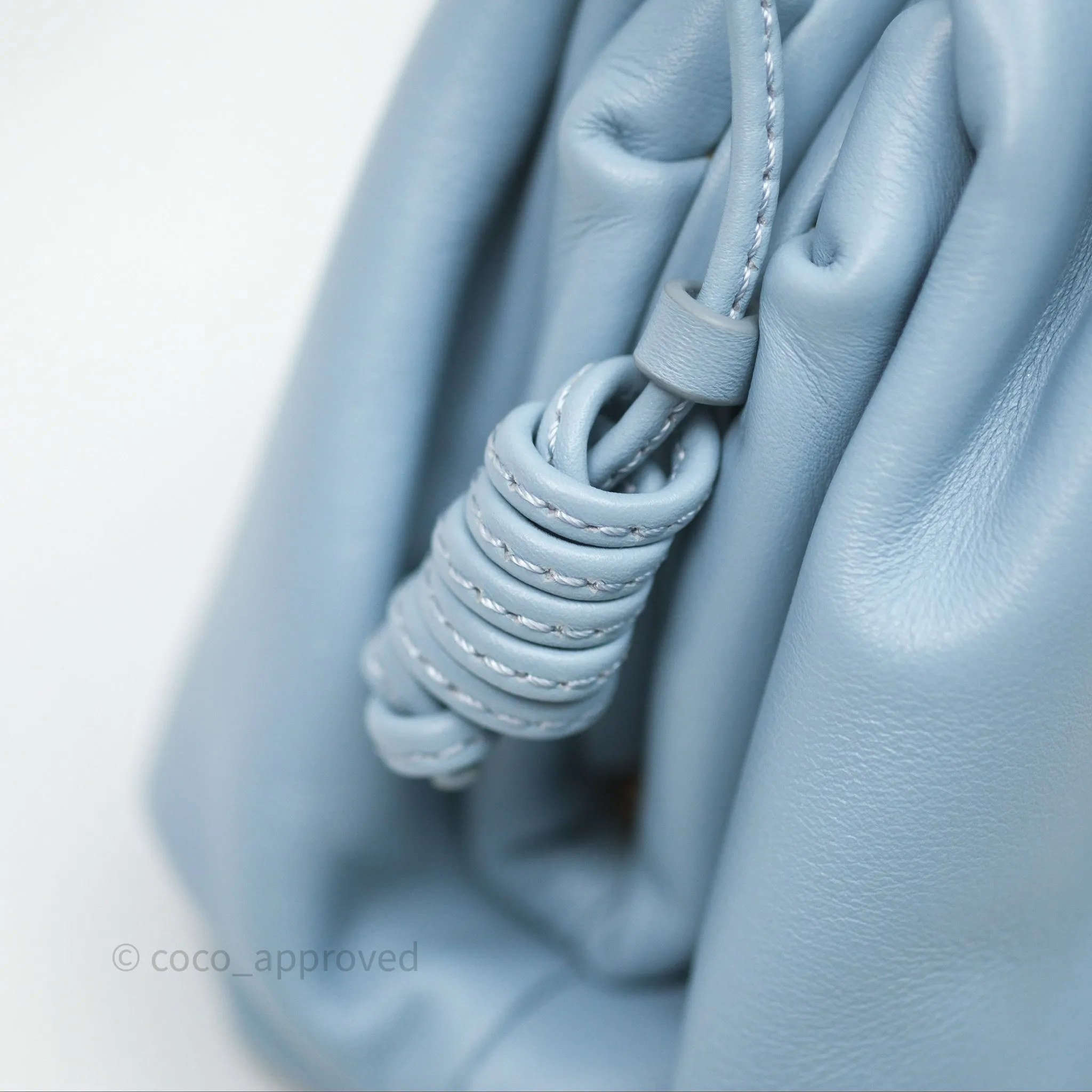 Bottega Veneta The Mini Pouch Ice Blue Calfskin