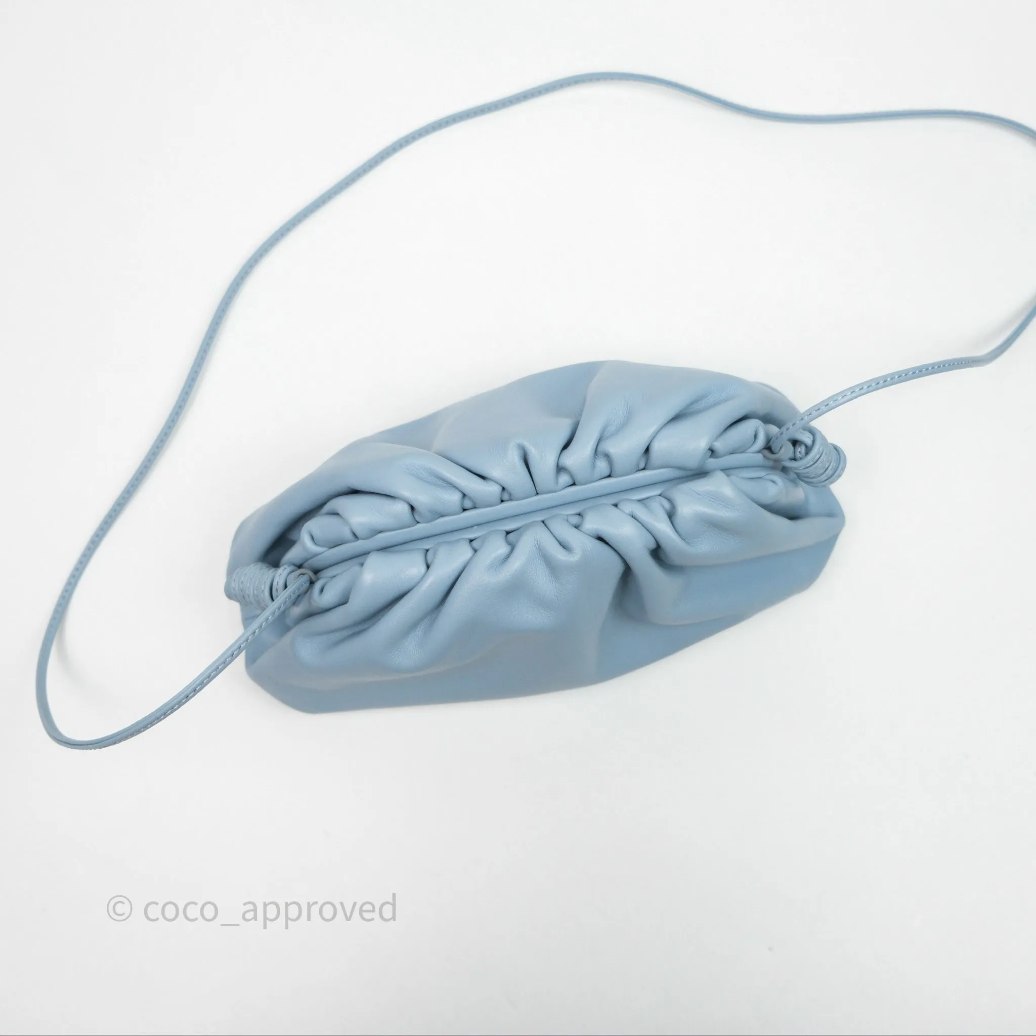 Bottega Veneta The Mini Pouch Ice Blue Calfskin