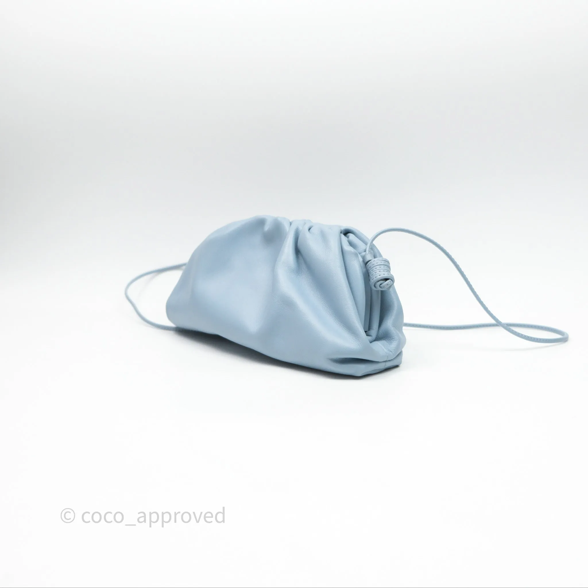 Bottega Veneta The Mini Pouch Ice Blue Calfskin