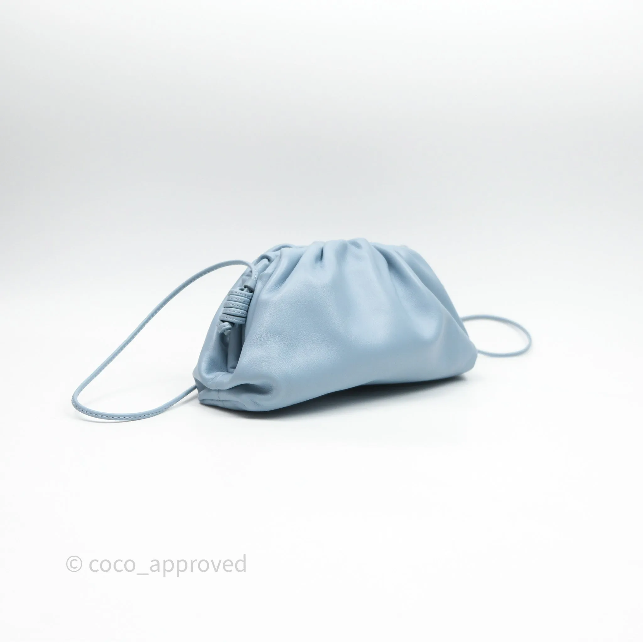 Bottega Veneta The Mini Pouch Ice Blue Calfskin