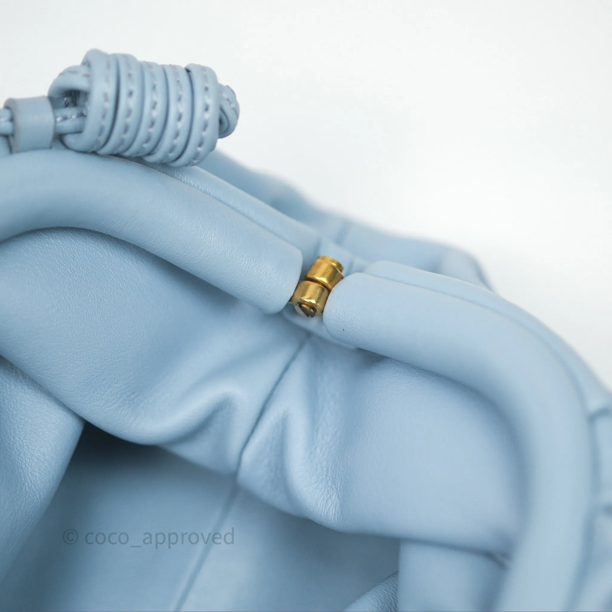 Bottega Veneta The Mini Pouch Ice Blue Calfskin